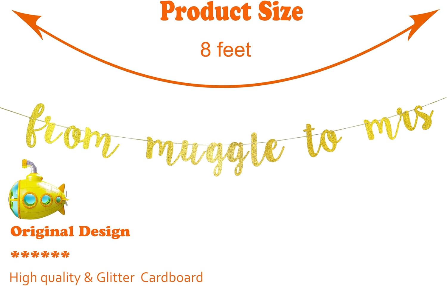 Gold Glitter Bachelorette Party Banner Decorations