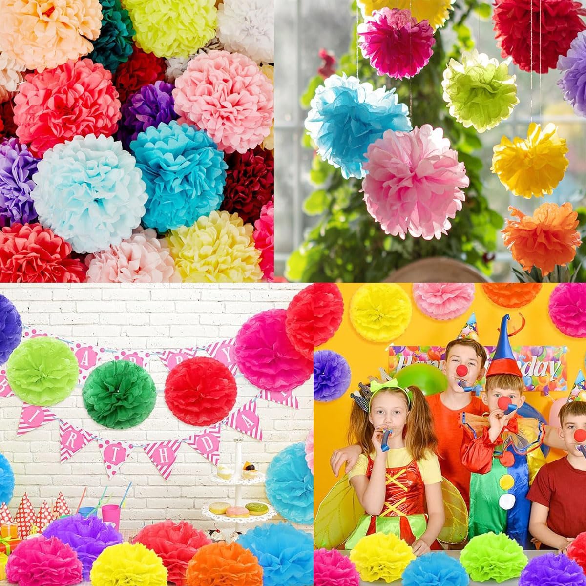 10pcs Dark Green Tissue Paper Pom Poms for Decorations