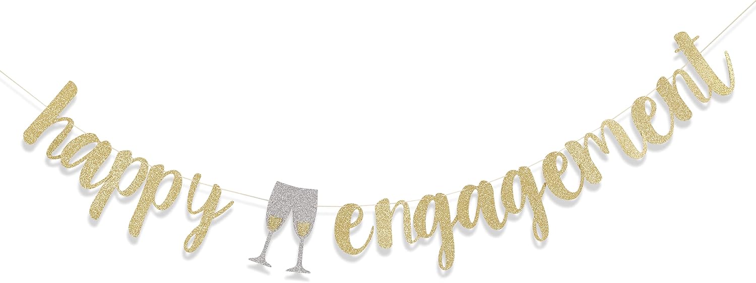 Happy Engagement Banner - Party Decor for Wedding Shower