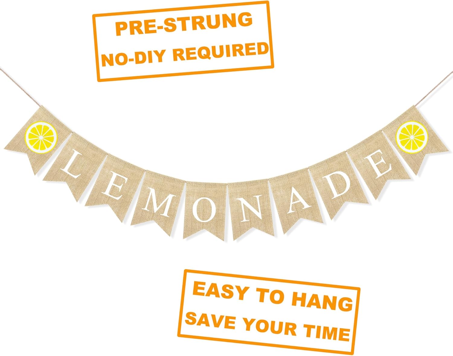 Lemonade Burlap Banner for Party Decorations