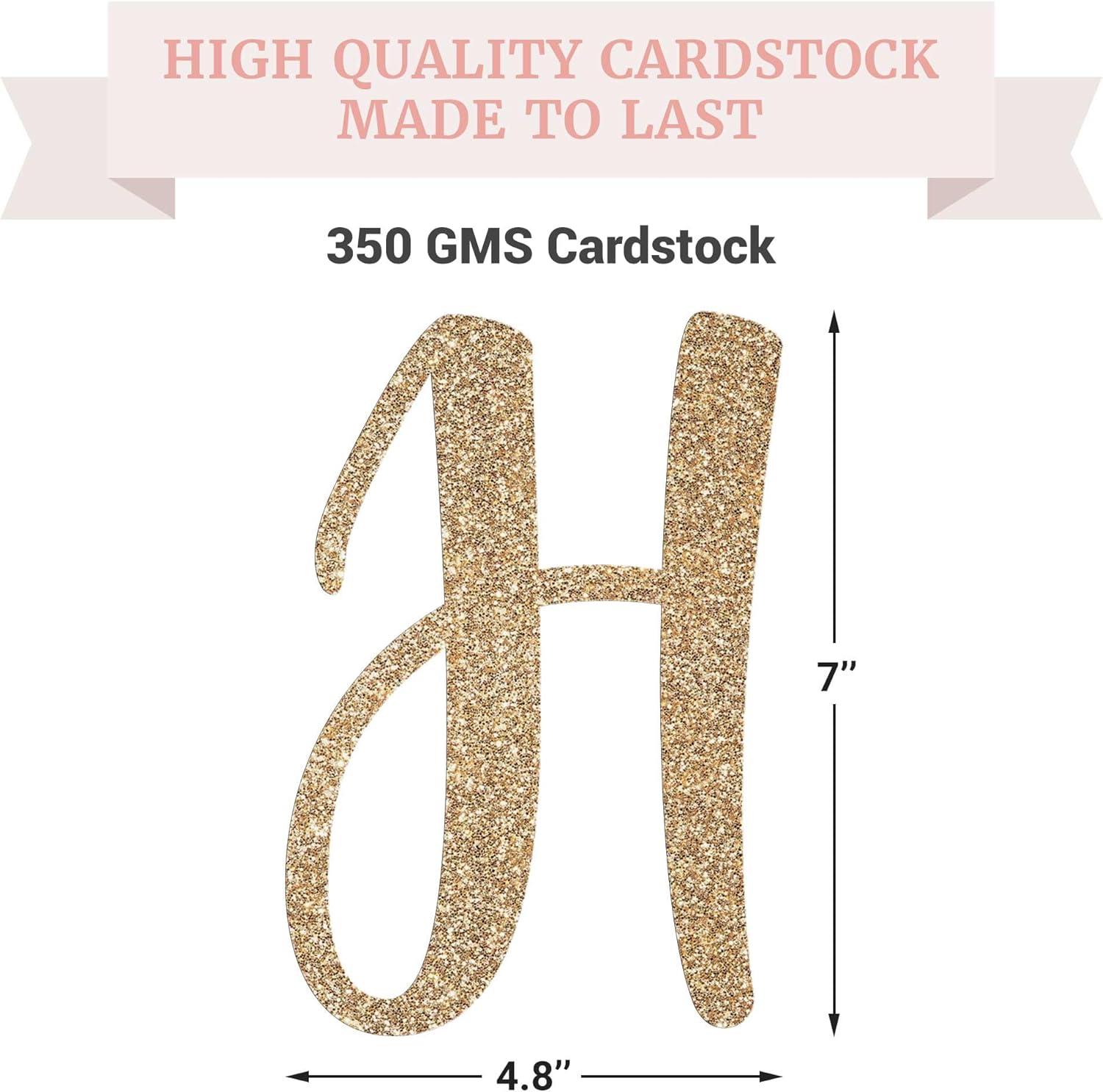 Pre-Strung Gold Glitter Engagement Banner - No DIY