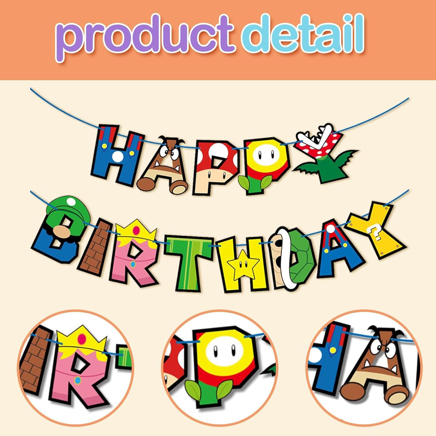 Birthday Banner for Gaming Fans Anime Party Decor