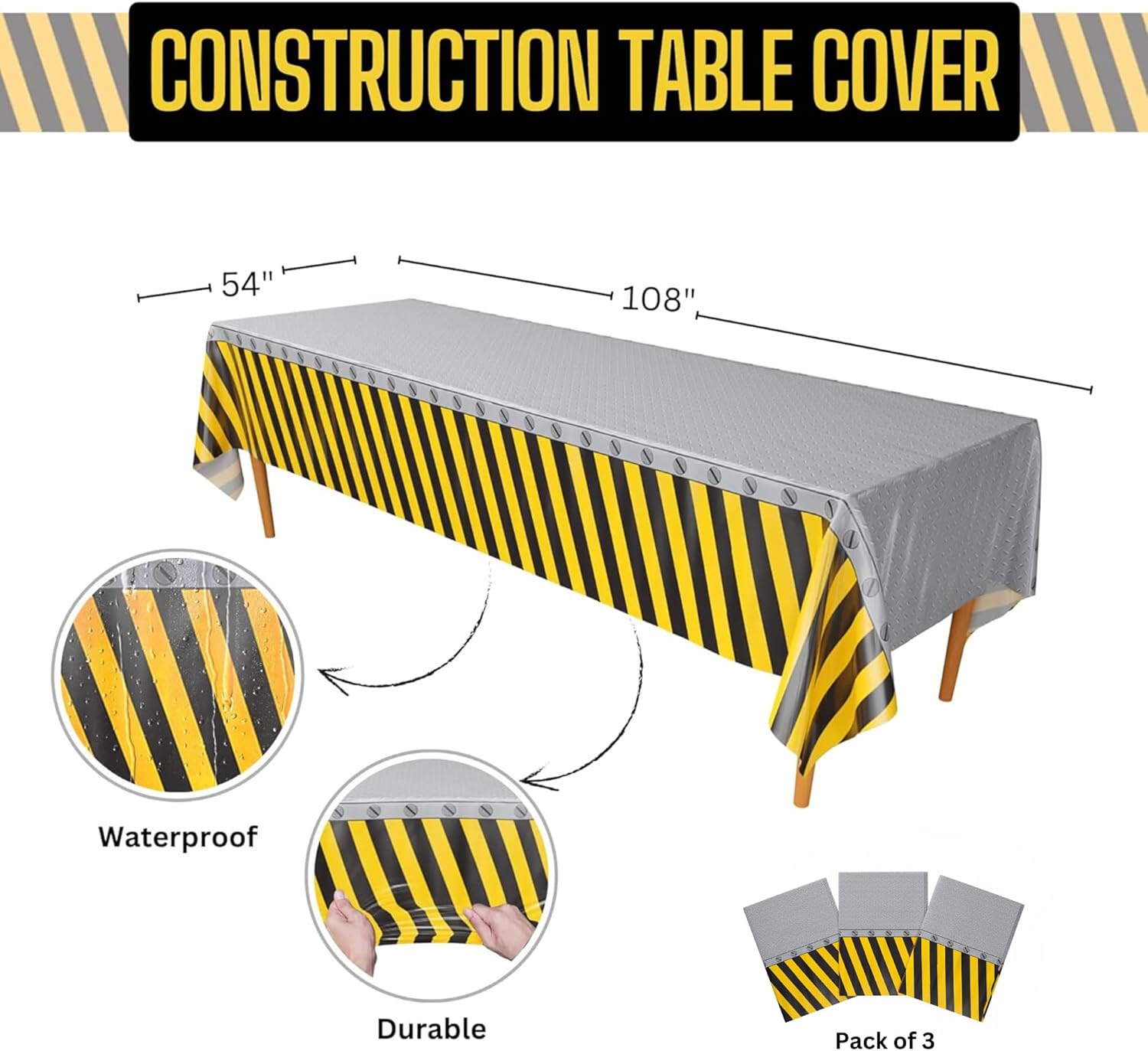 Construction Tablecovers for Parties and Birthdays
