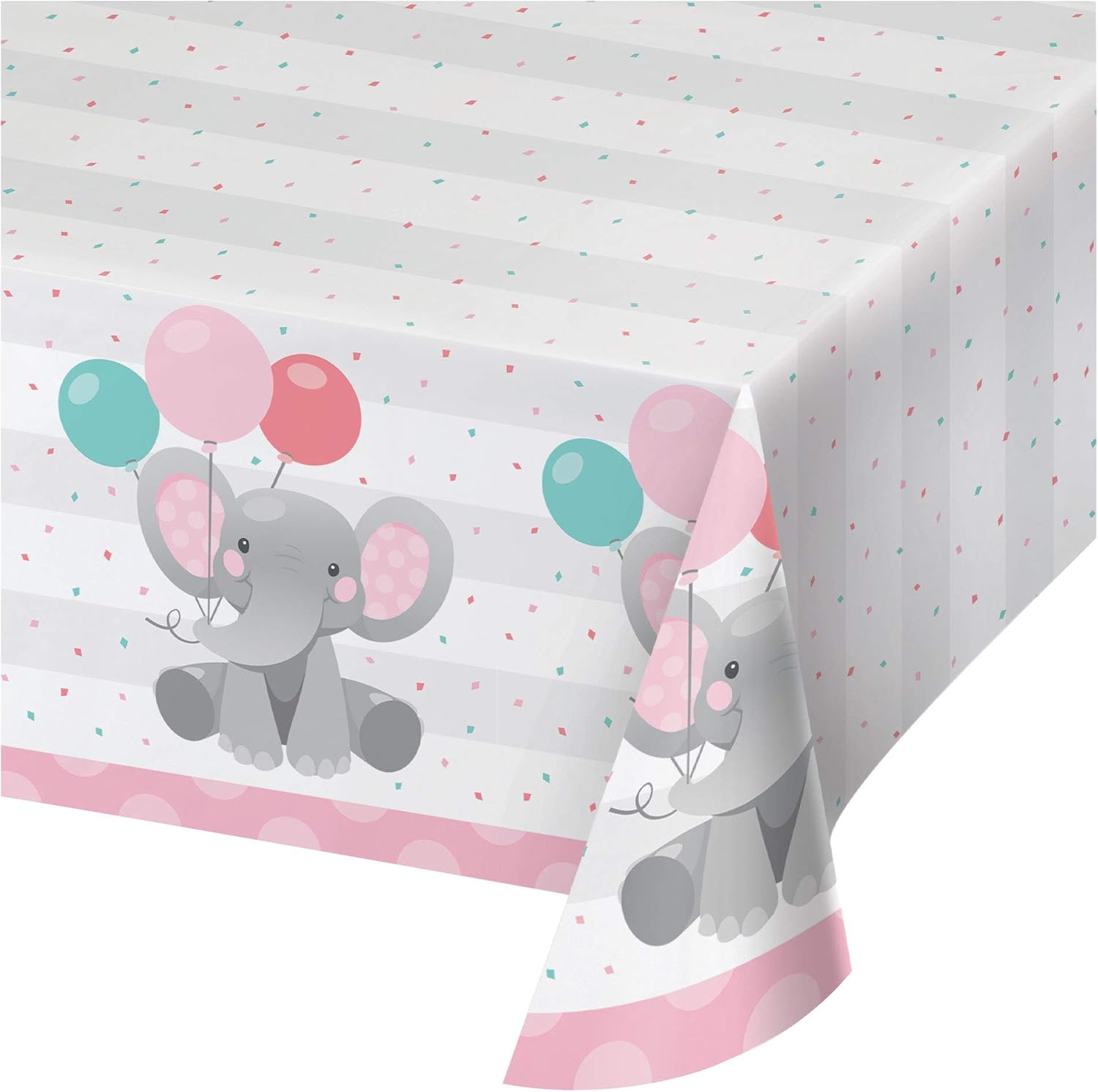 Creative Converting Enchanting Elephants Girl Tablecloth