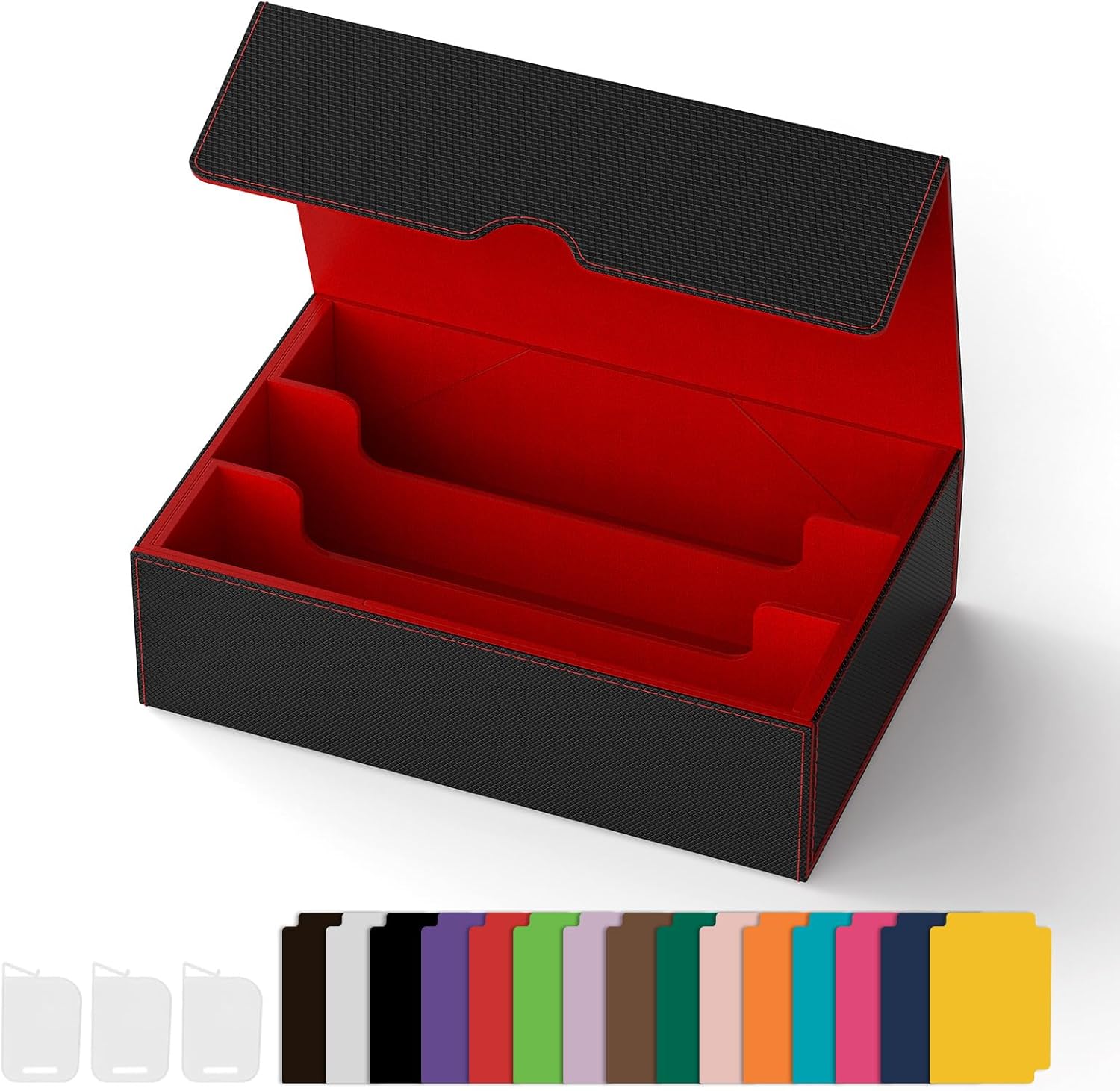 Gomyrod Card Deck Case for 1800 Sleeved Cards Black Red