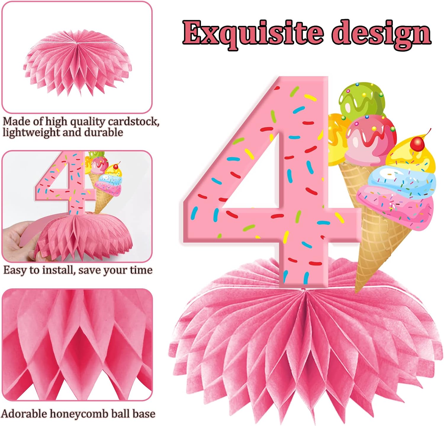 We All Scream 4 Ice Cream Birthday Centerpieces