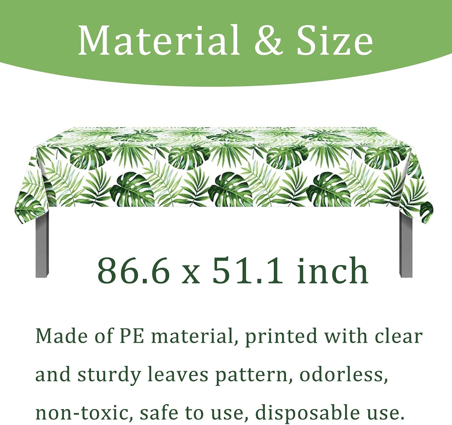2Pcs Palm Leaves Table Covers for Summer Party Decor