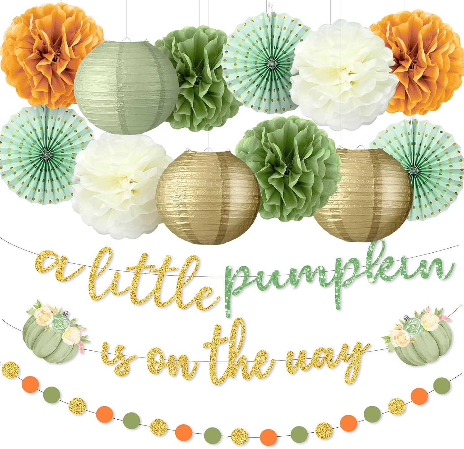 Little Pumpkin Baby Shower Decoration Set 15 Pcs
