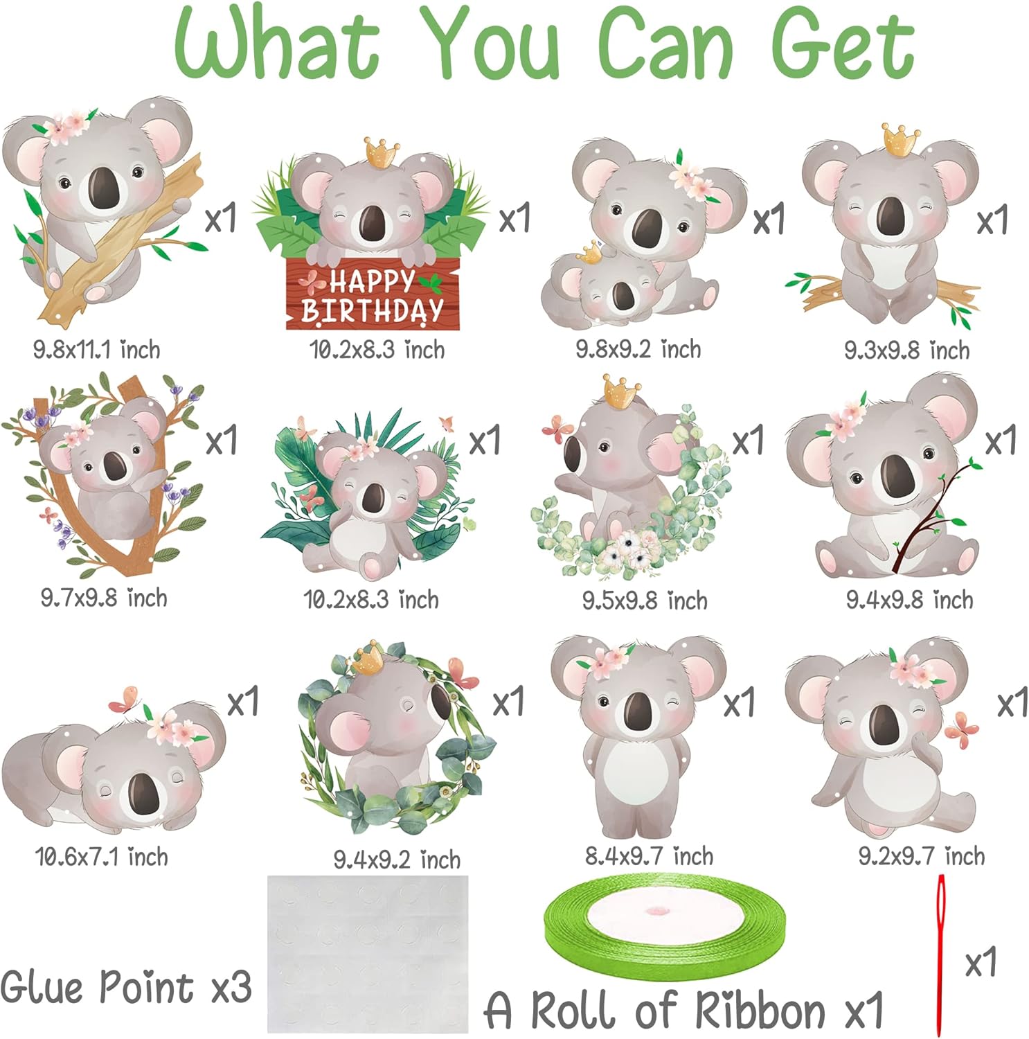 Koala Birthday Decorations Door Signs Banners Party Supplies
