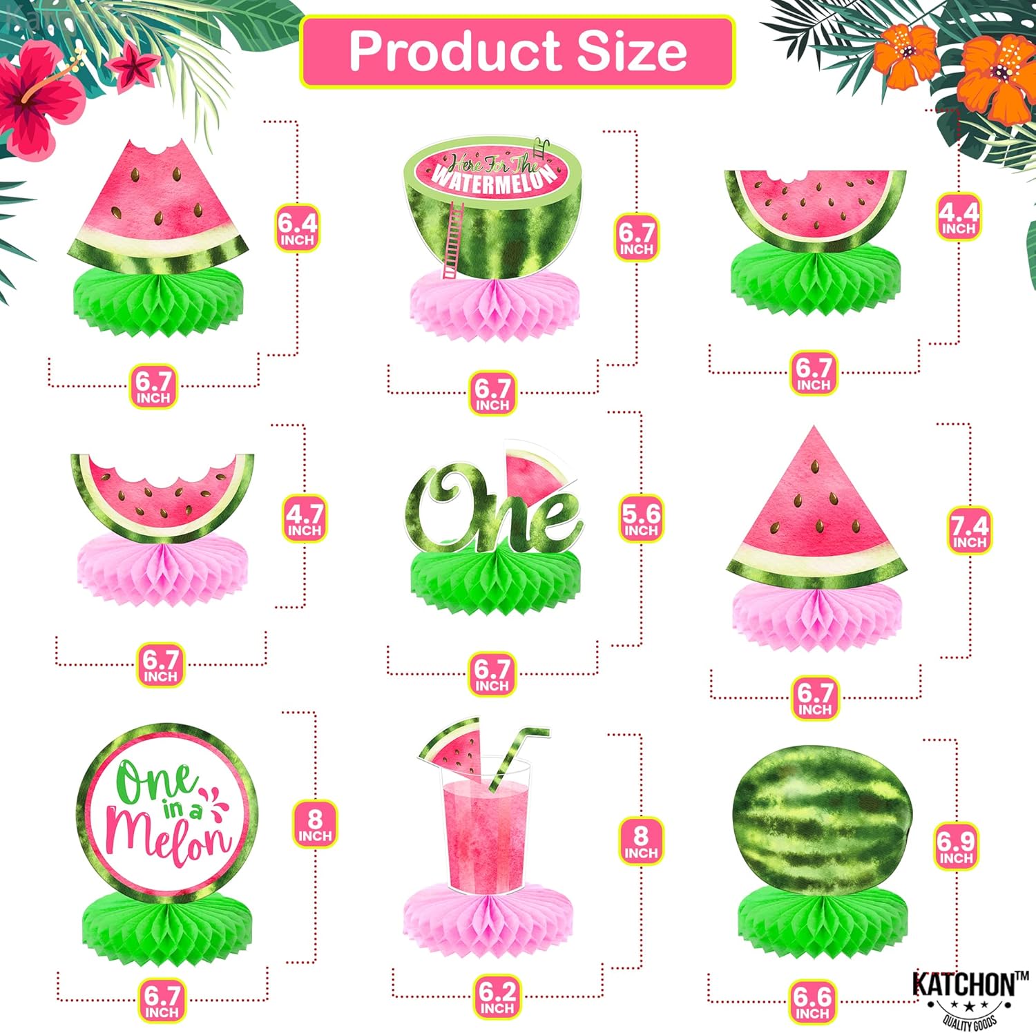 KatchOn One In A Melon Party Decorations Set of 10