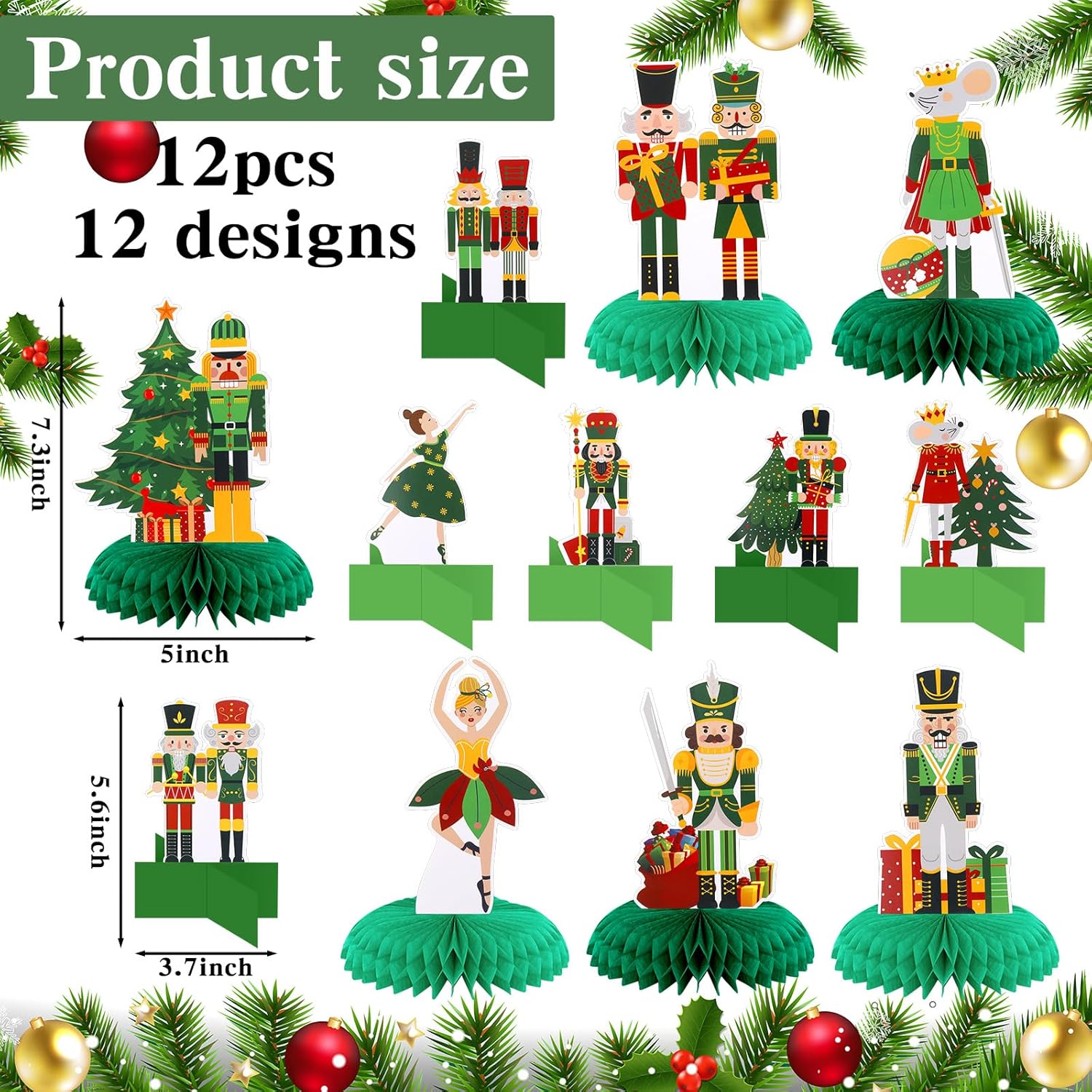 Poen 12 Pcs Christmas Nutcracker Centerpieces