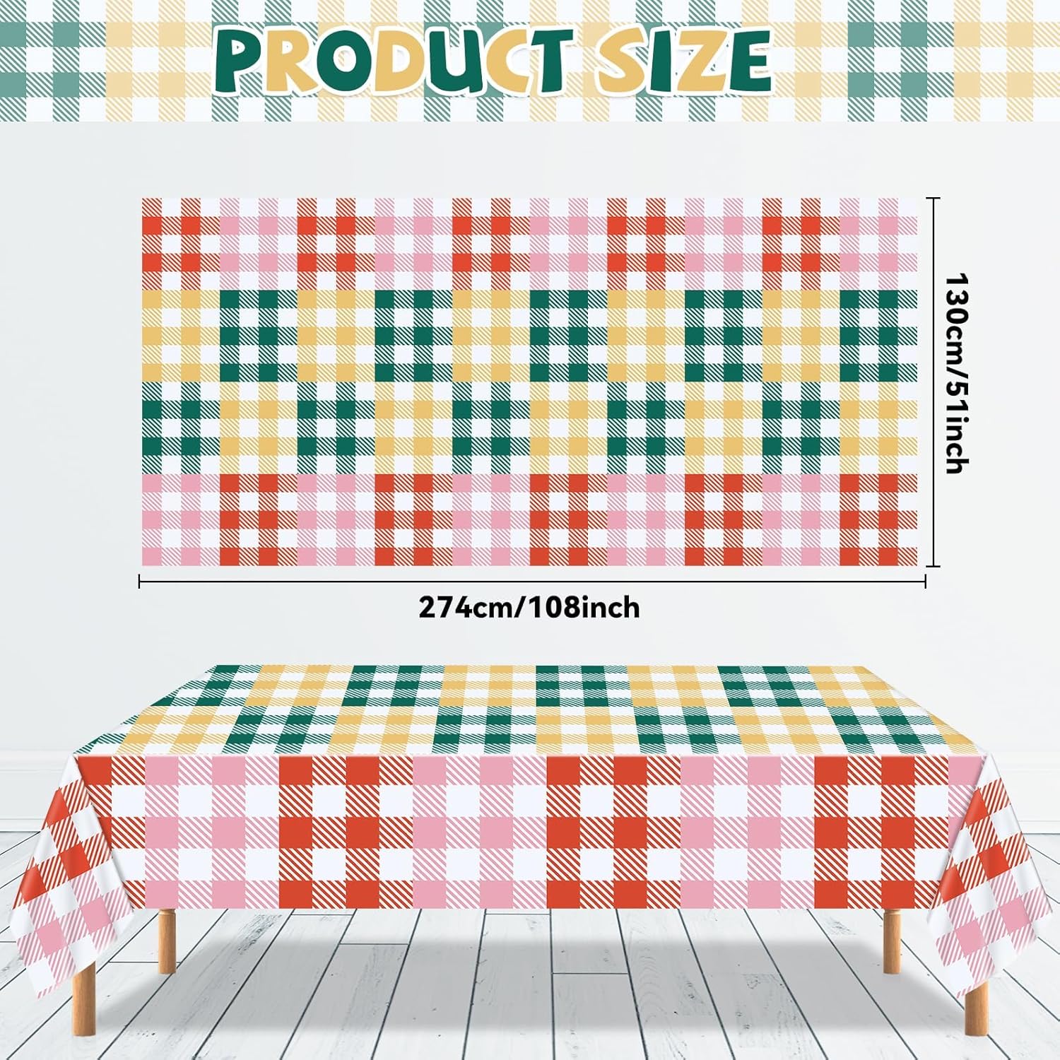 3PCS Pastel Gingham Checkered Tablecloths for Events