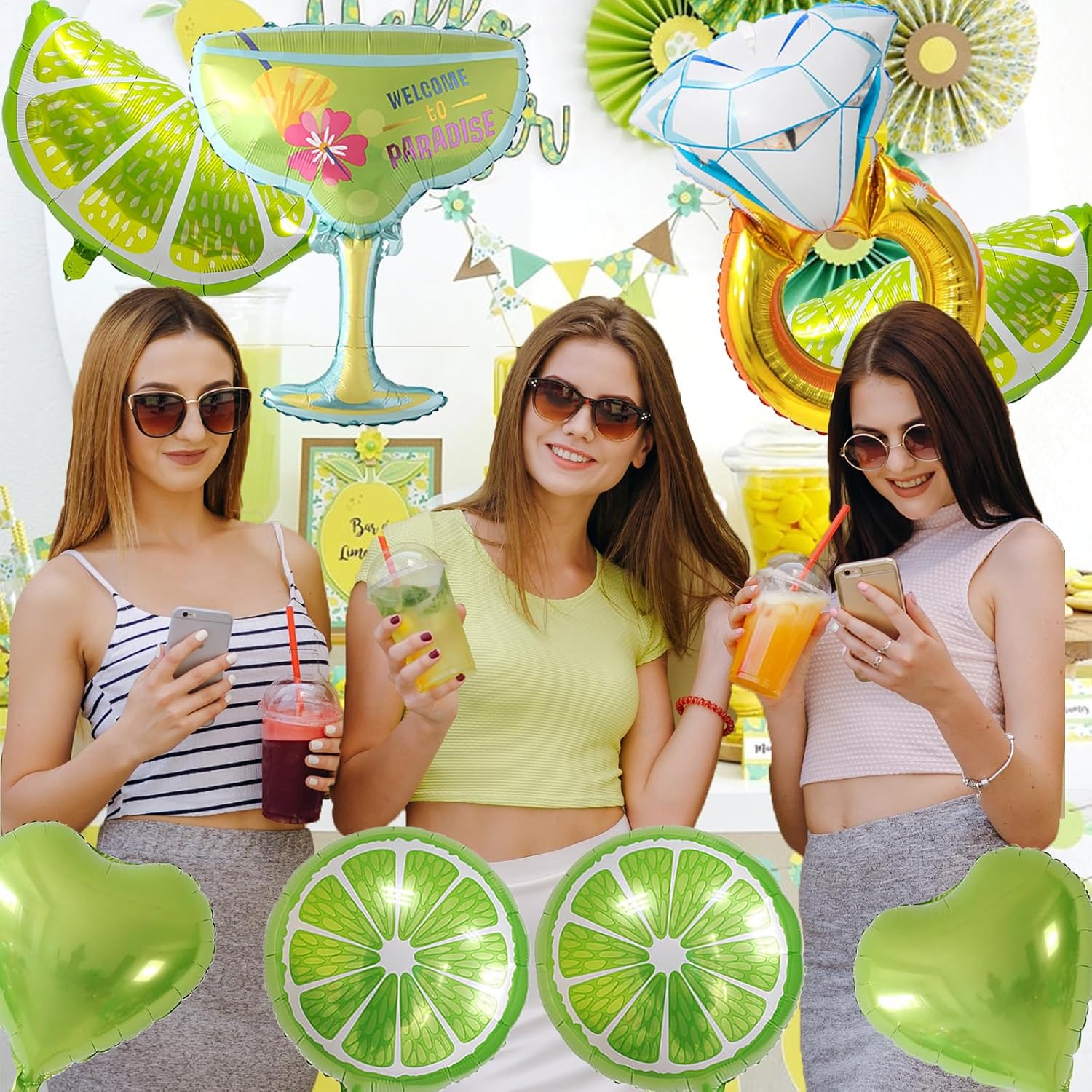 12 Pcs Margarita Matrimony Bachelorette Balloons