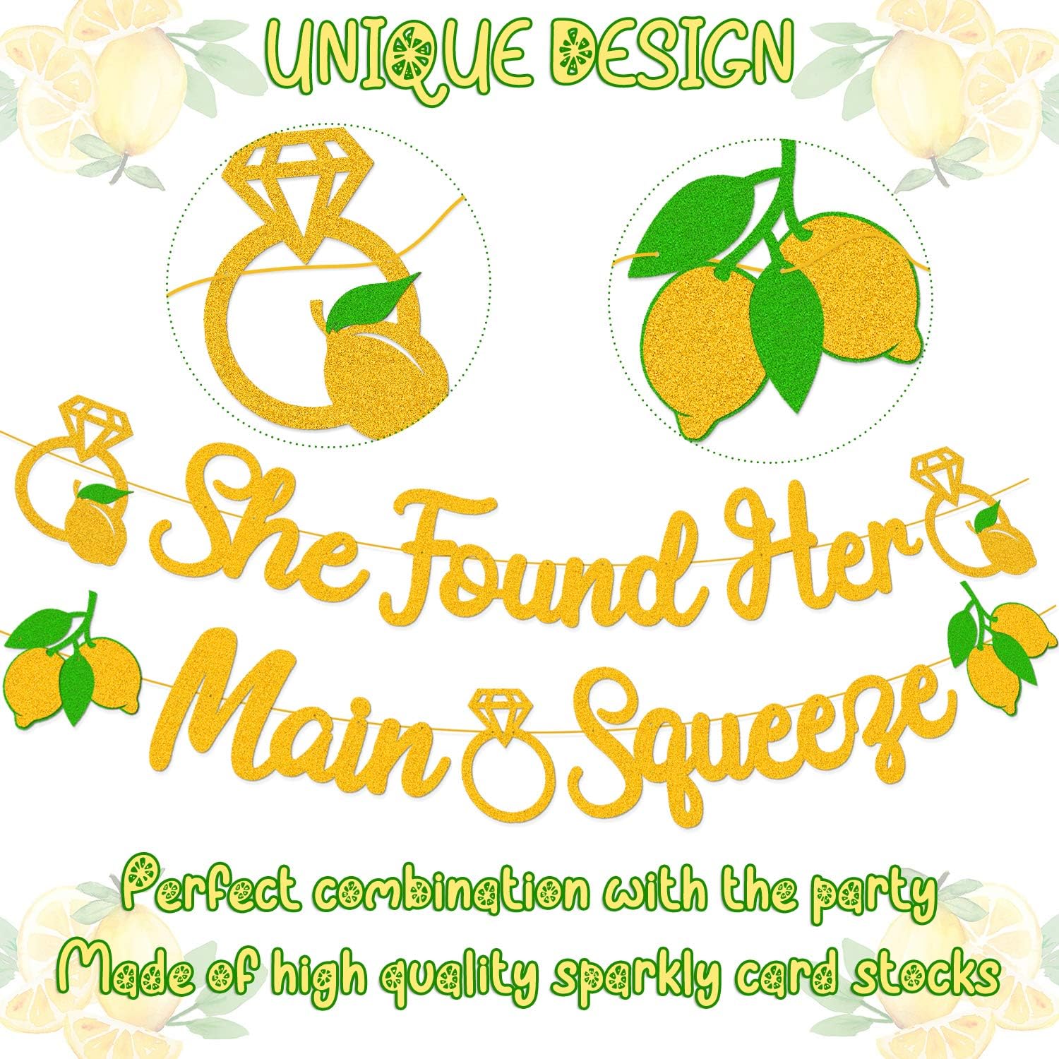 She Found Her Main Squeeze Bridal Shower Banner Decoration