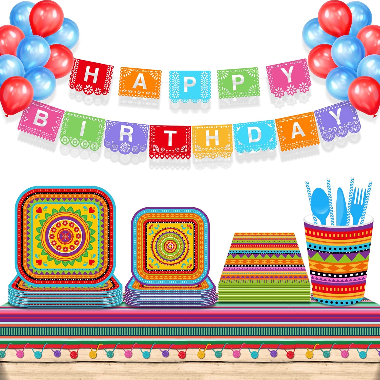 4-Pack Mexican Fiesta Party Tablecloths