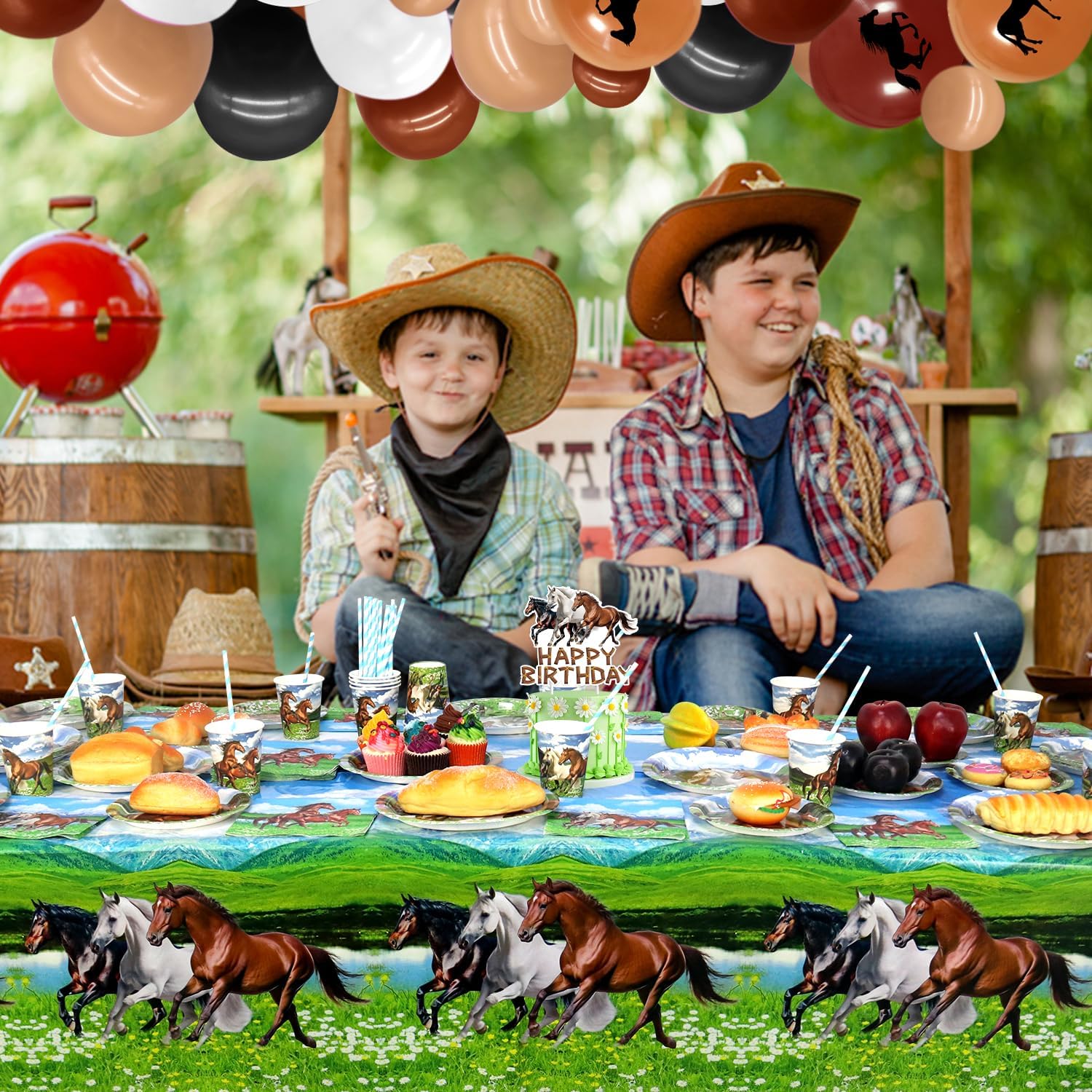 4 Pack Horse Themed Tablecloths for Parties