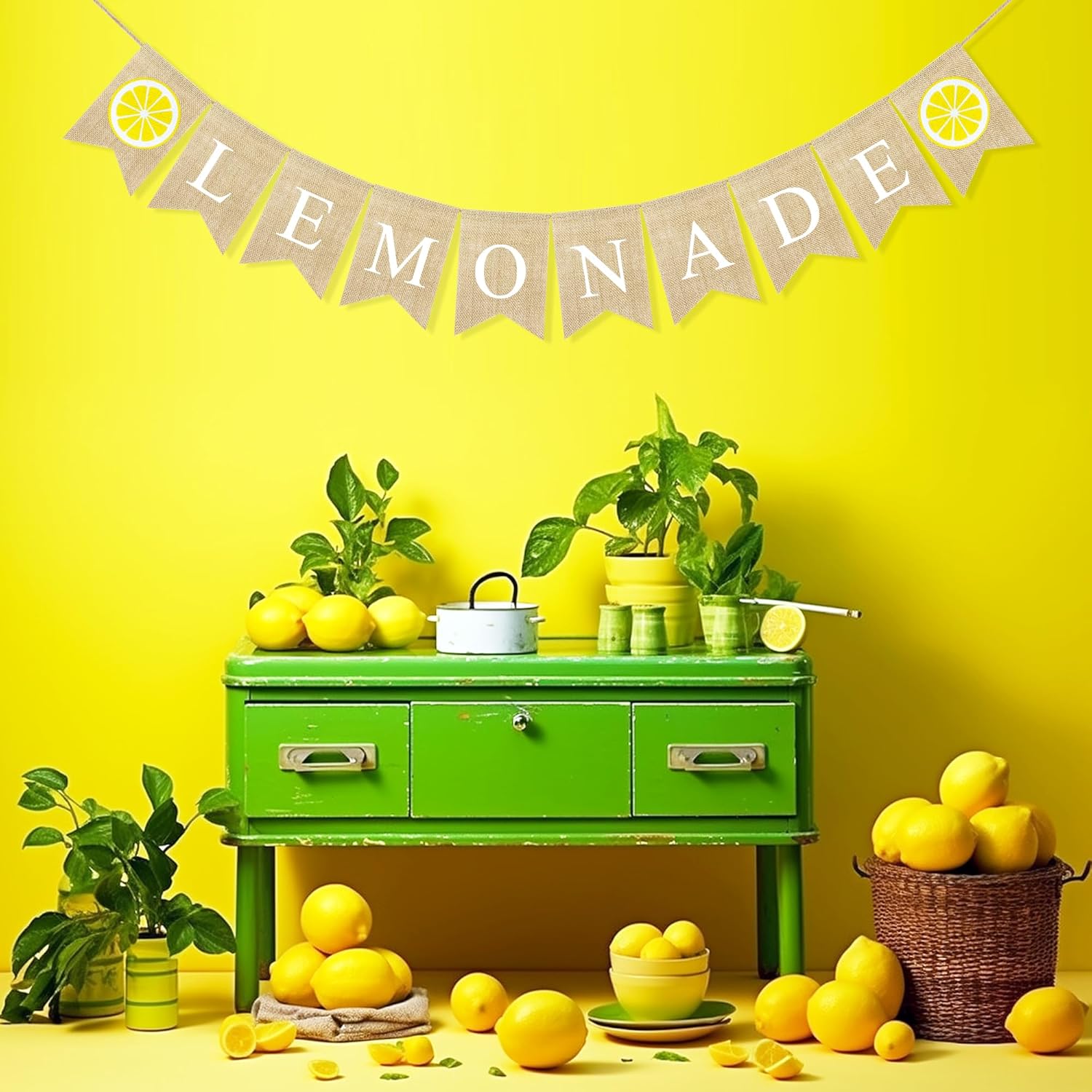 Lemonade Burlap Banner for Party Decorations