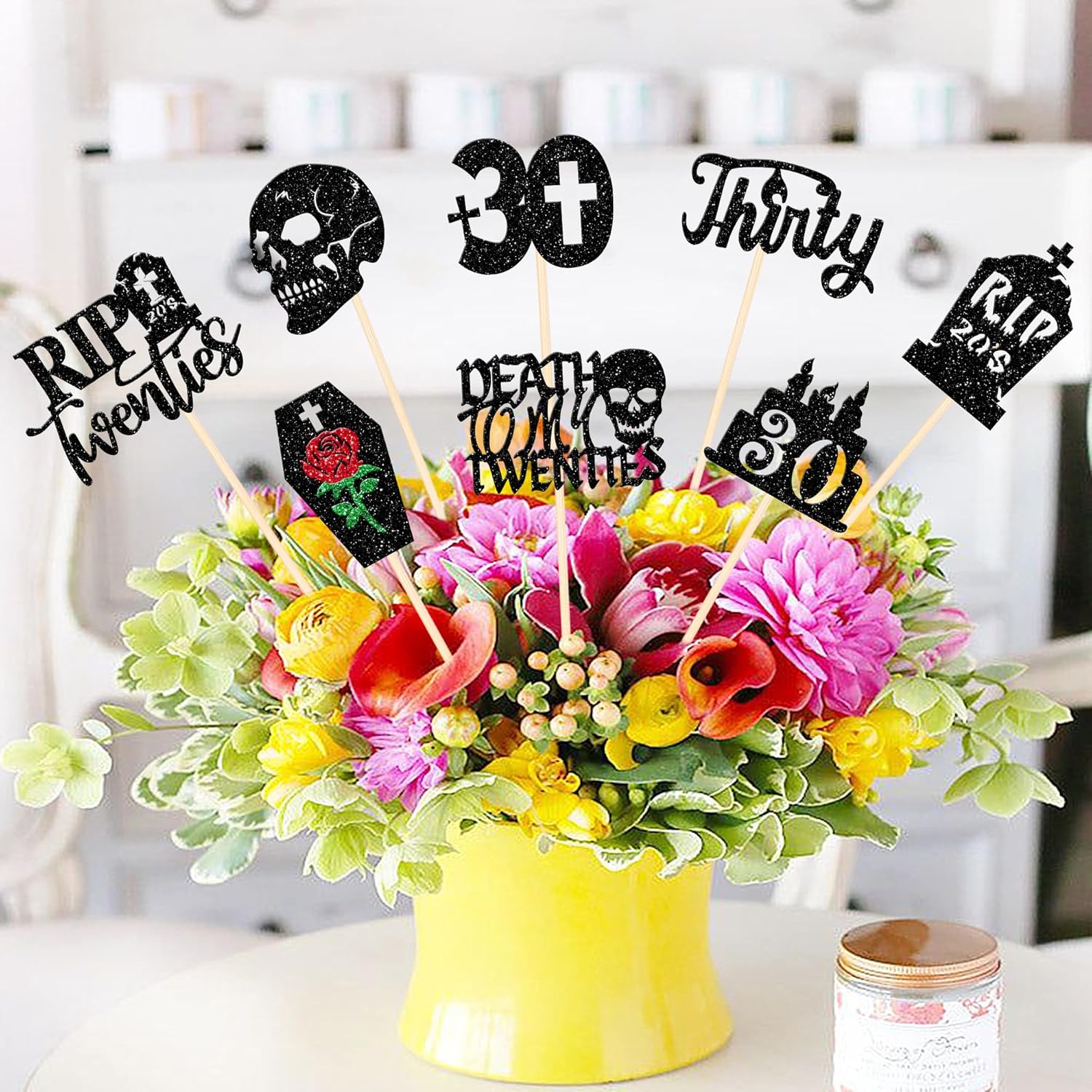 16 pcs Death to My 20s Centerpiece Sticks
