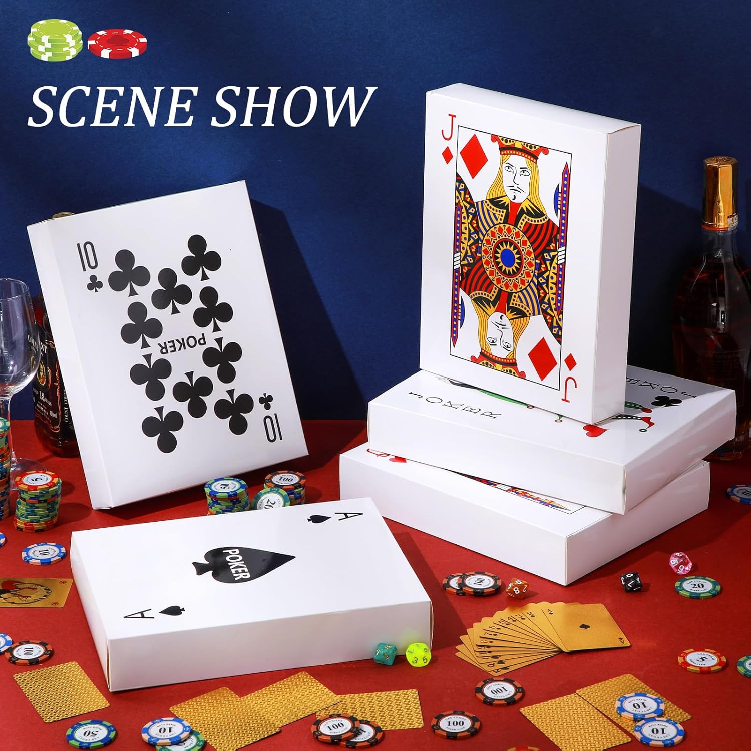 24 Pcs Casino Poker Card Centerpieces Party Decorations