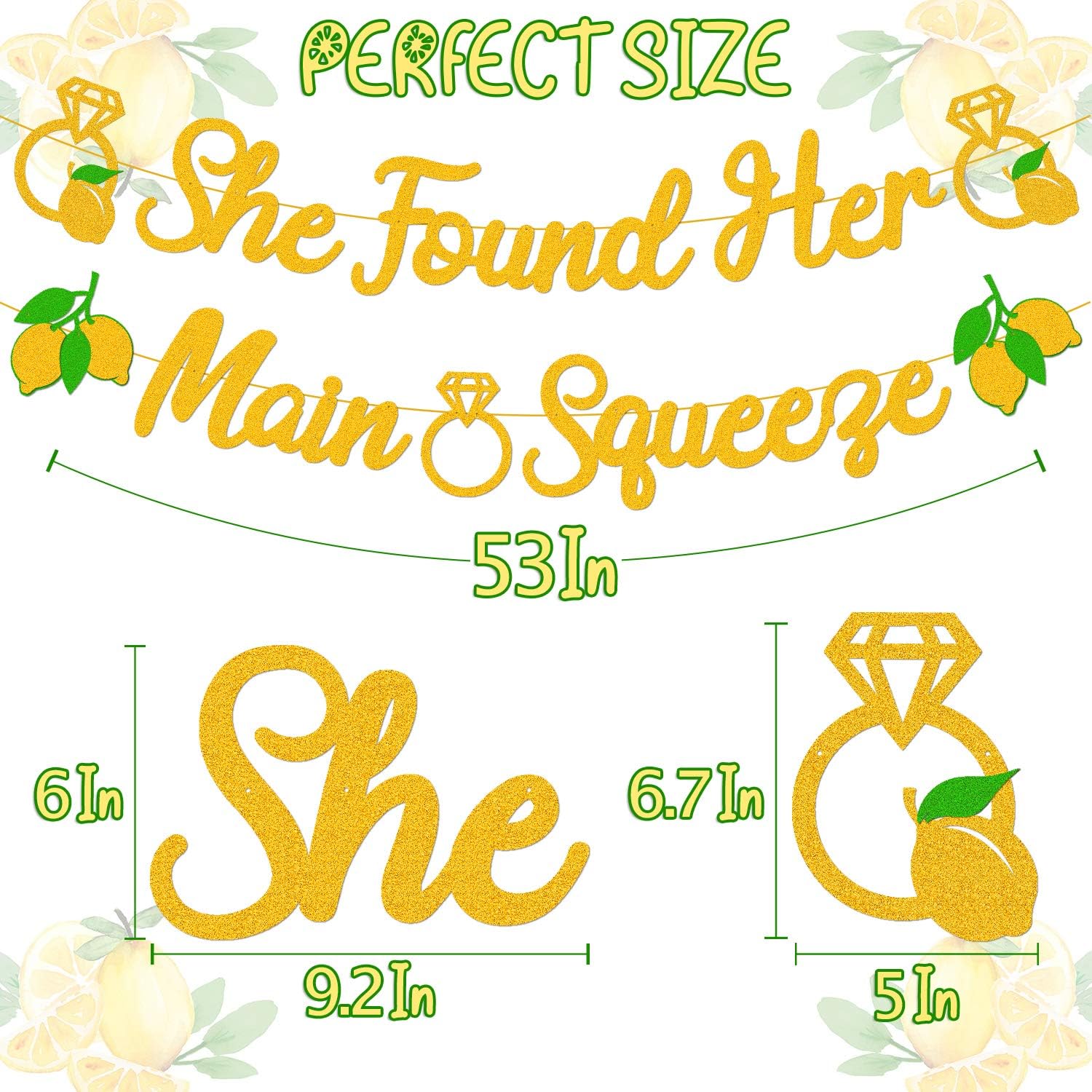 She Found Her Main Squeeze Bridal Shower Banner Decoration