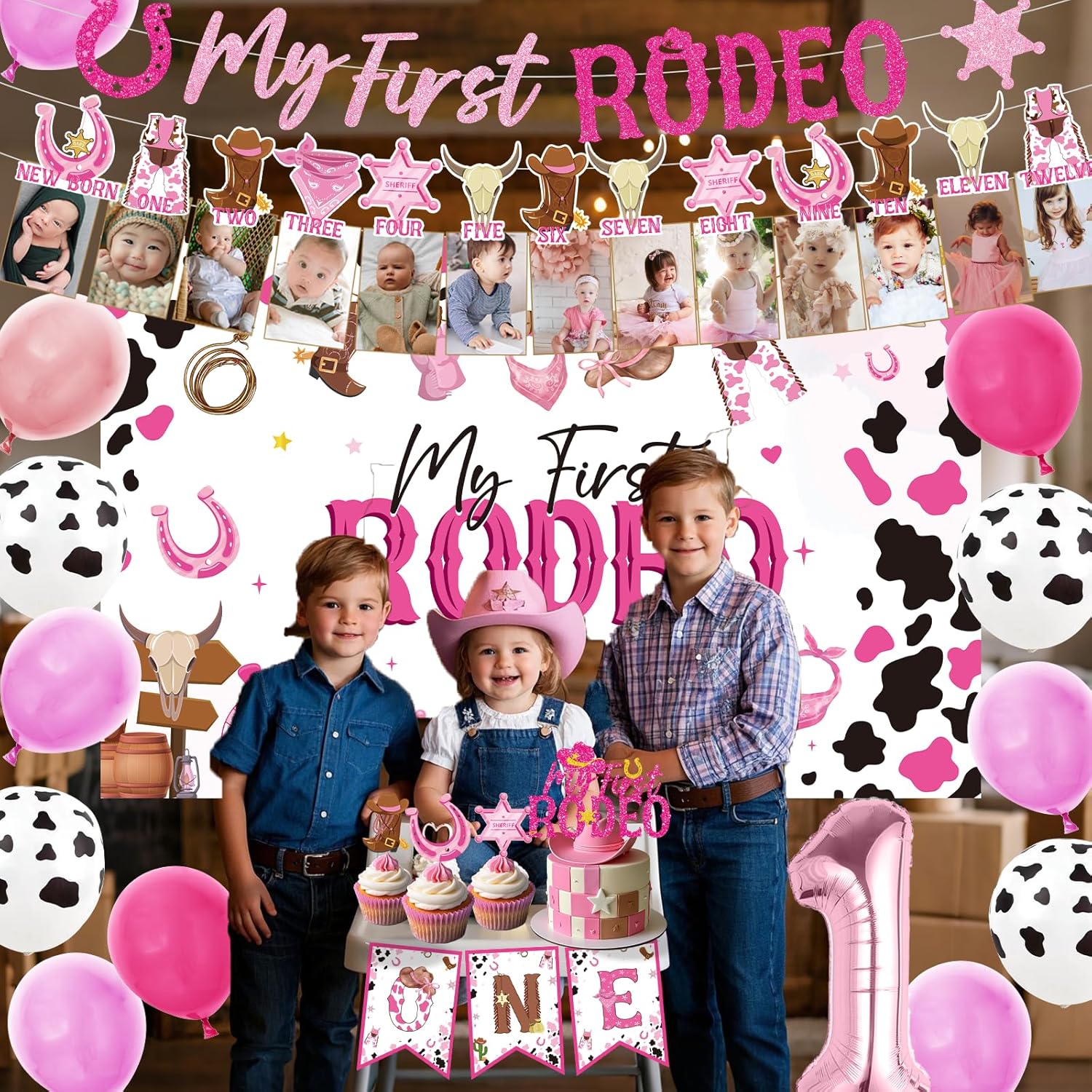 Gameza My First Rodeo Birthday Decorations for Girls