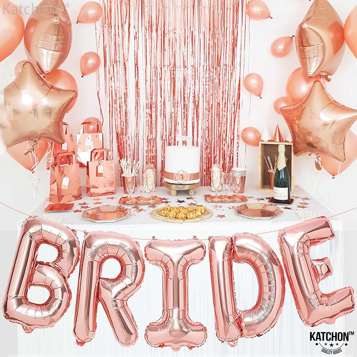 KatchOn Giant Rose Gold Bride Balloons 40 Inch
