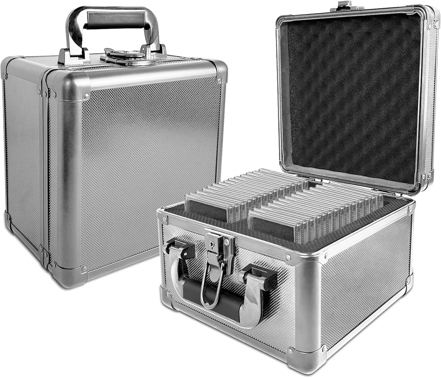 Aluminum Alloy Graded Card Storage Box with Silver Finish