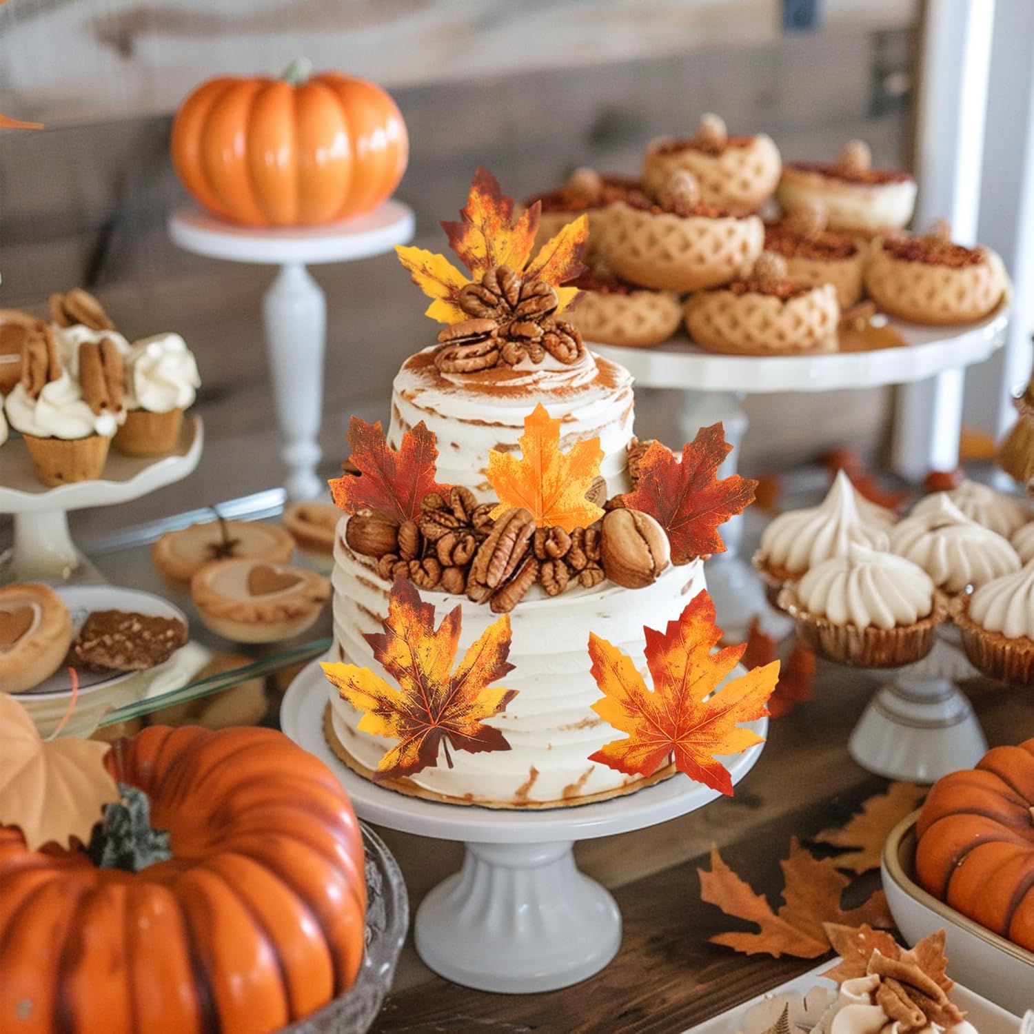 16 PCS Maple Leaf Centerpiece Sticks for Autumn Fall Parties