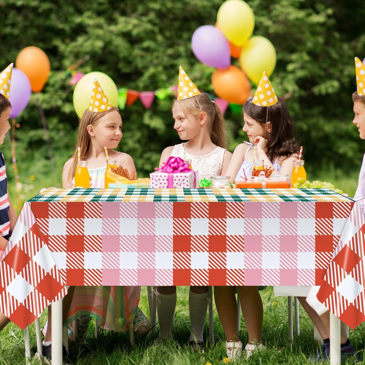 3PCS Pastel Gingham Checkered Tablecloths for Events