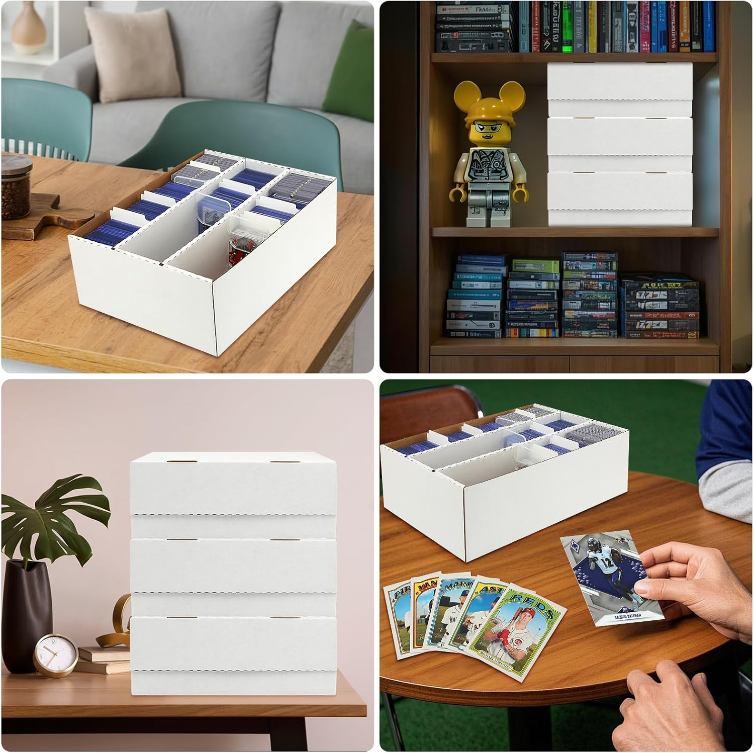 Trading Card Storage Box 2100 Count 3 Row With Sleeves and Dividers