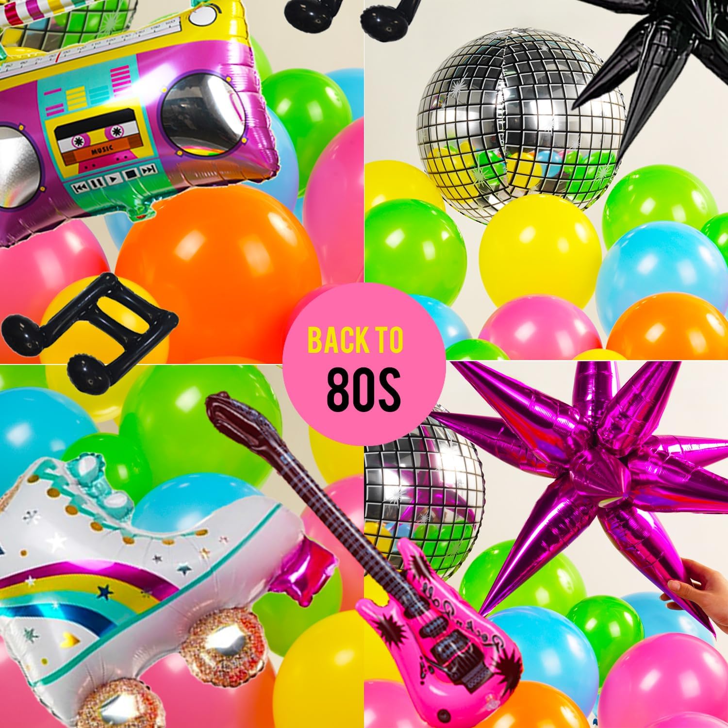 80s Music Themed Balloon Garland Kit 160pcs