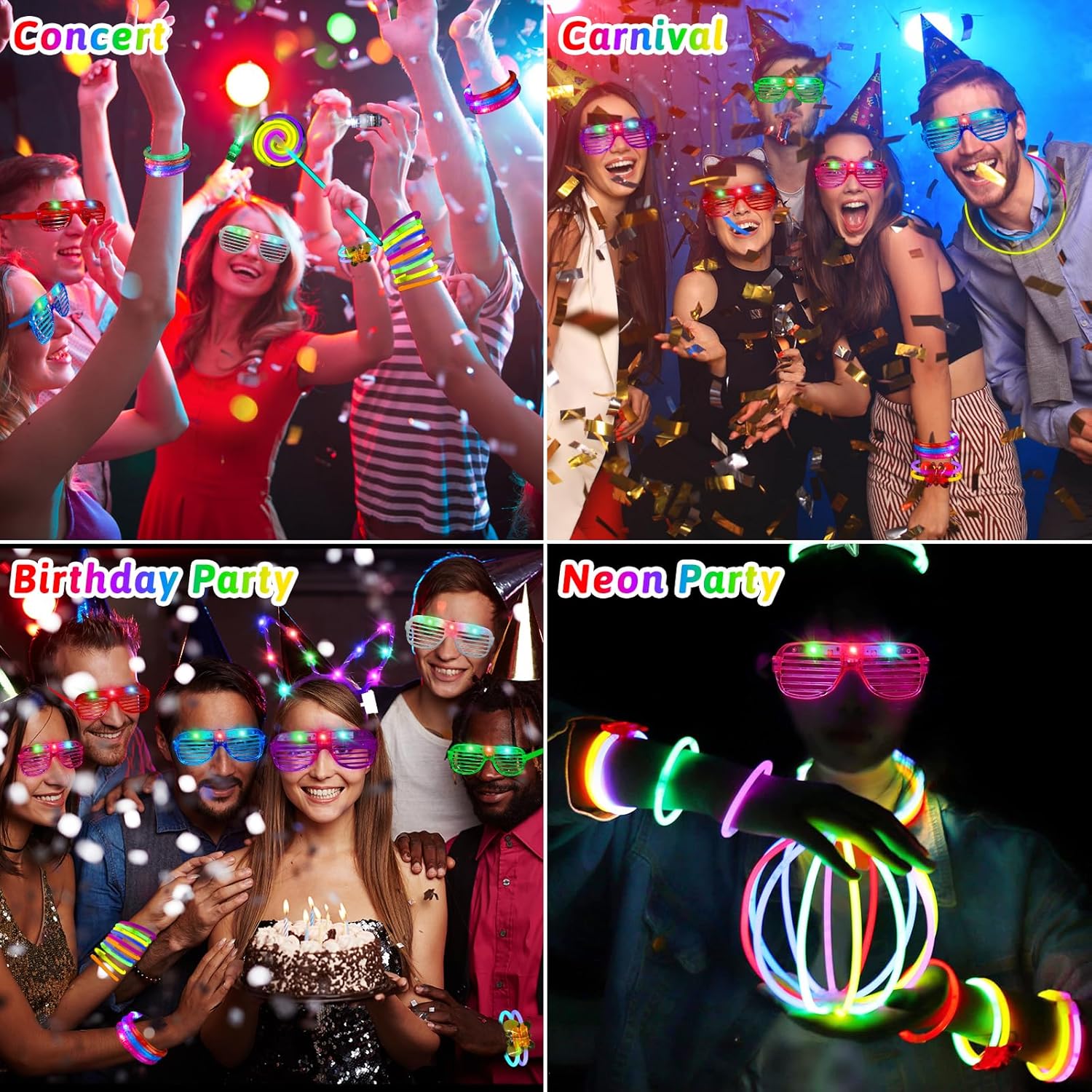 156PCS Glow in The Dark Party Supplies for Kids and Adults