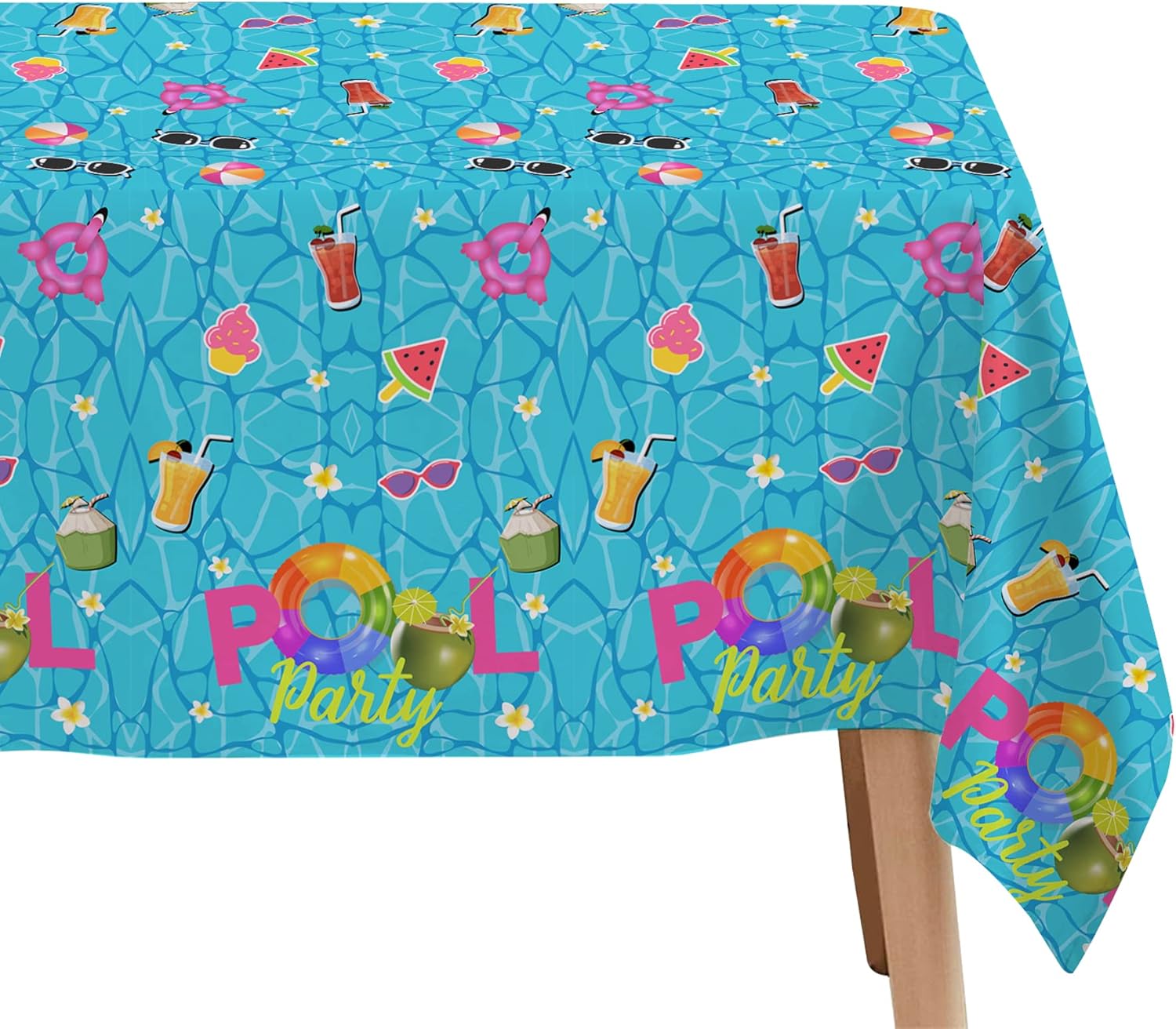 Pool Party Decorations Tablecloth 3-Pack 54x108 Inches
