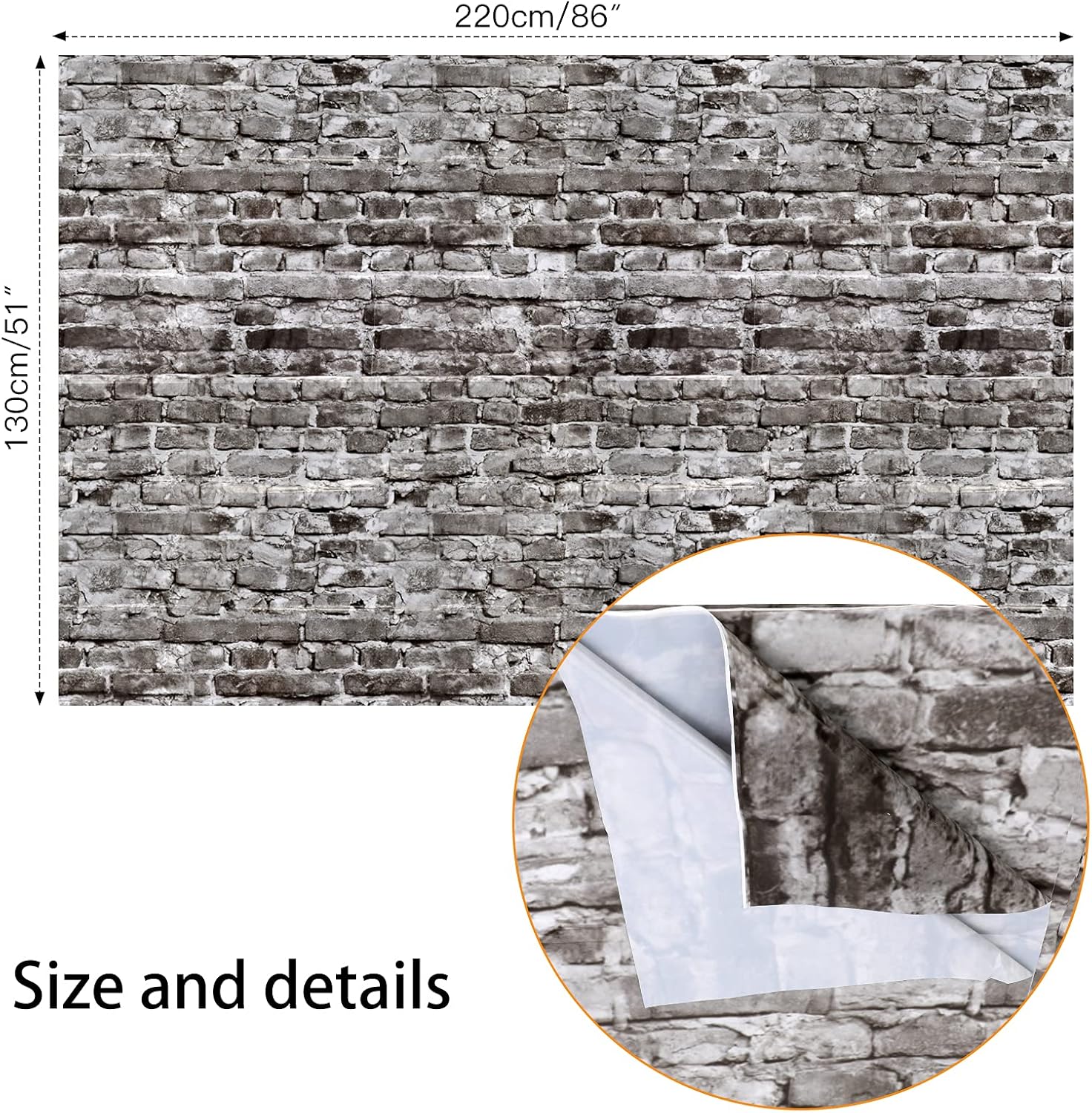 PHOGARY 2 Pack Brick Tablecloths for Christmas Party