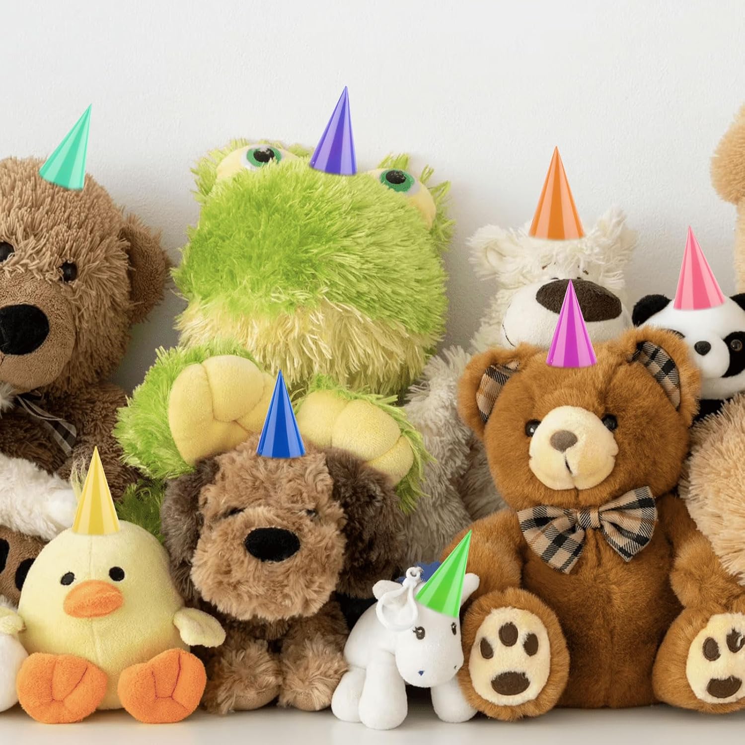 Hooqict 10 PCS Mini Party Hats for Stuffed Animals