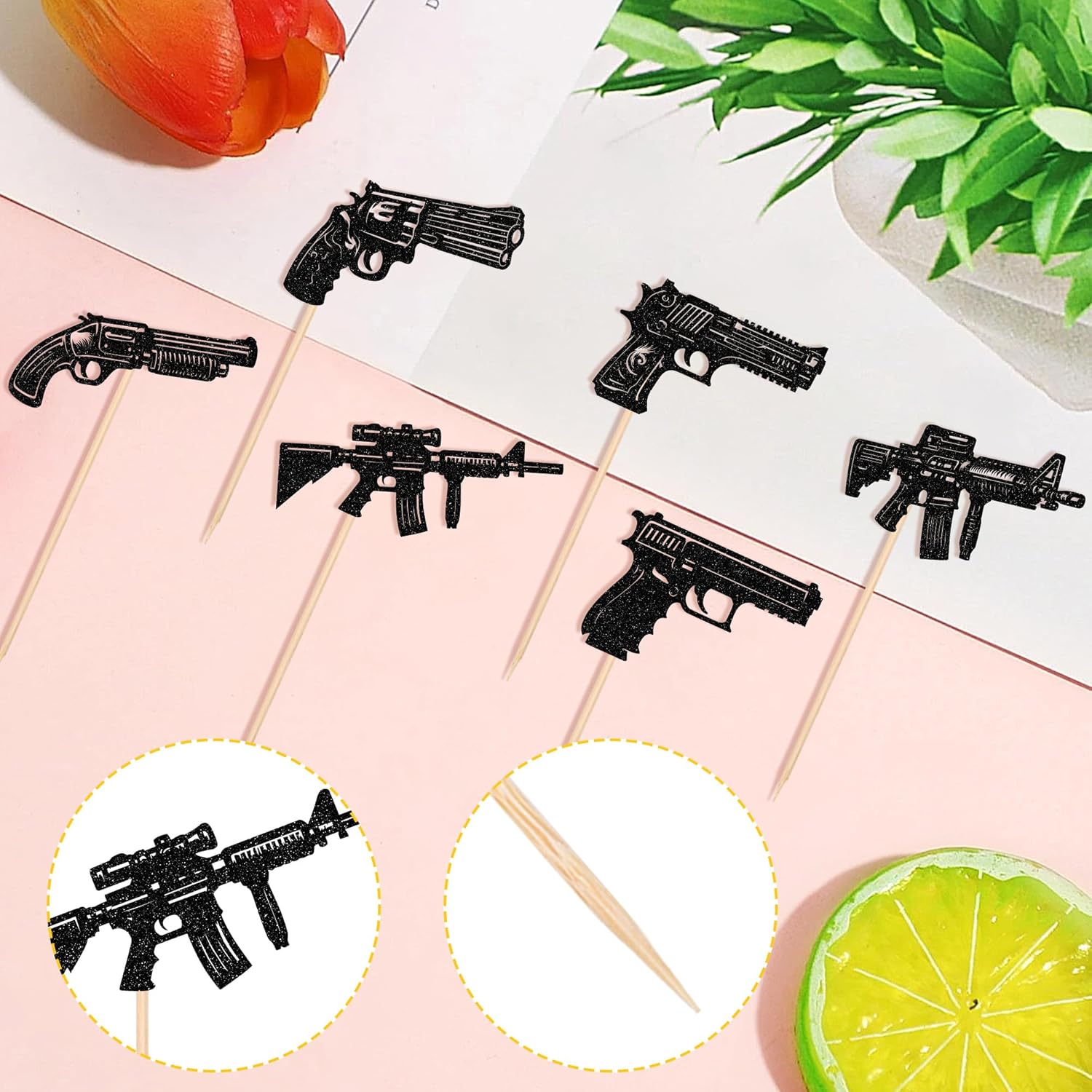 12PCS Gun Centerpiece Sticks for Party Decorations