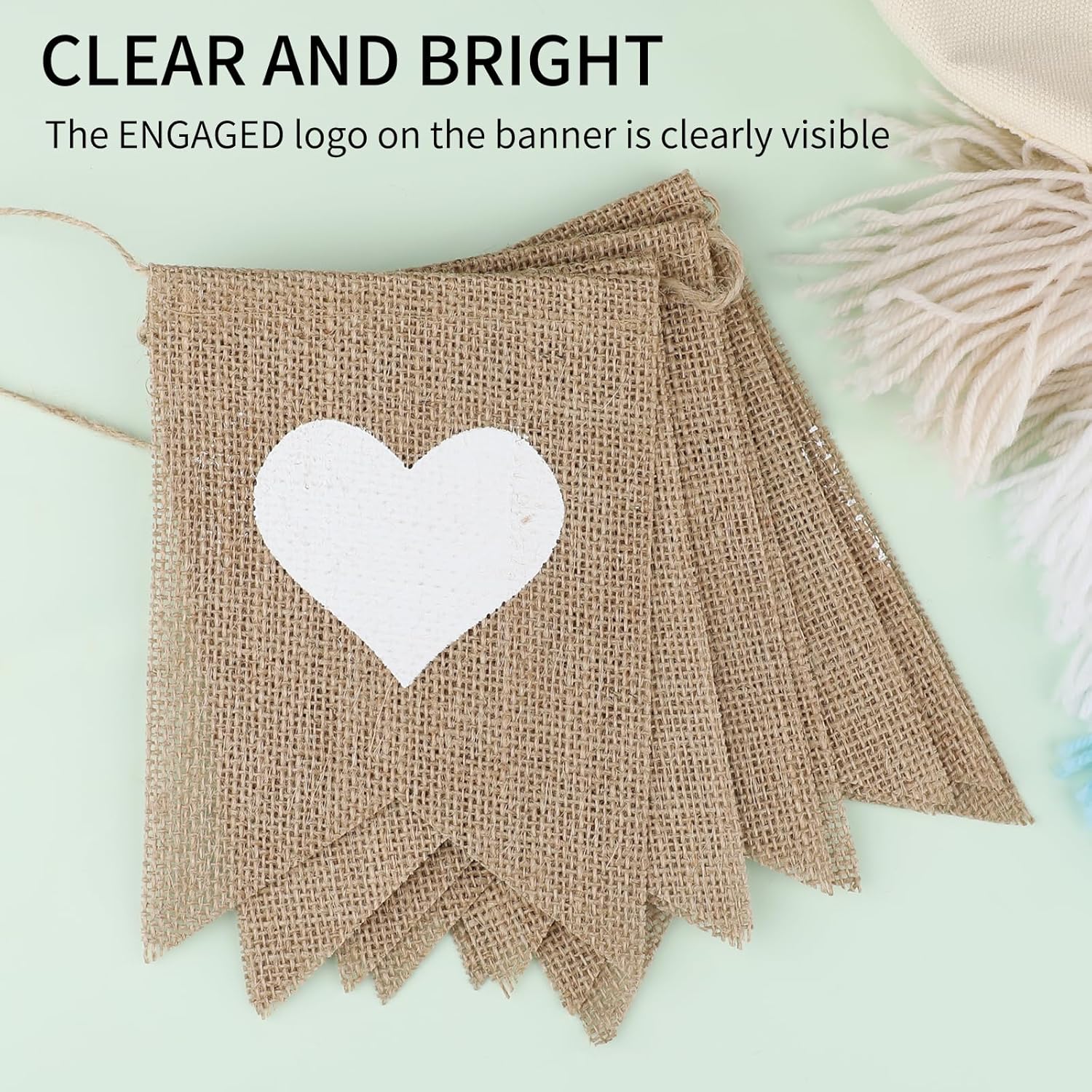Motroce Engaged Burlap Banner 5x7 Inches Pre-Strung Decor