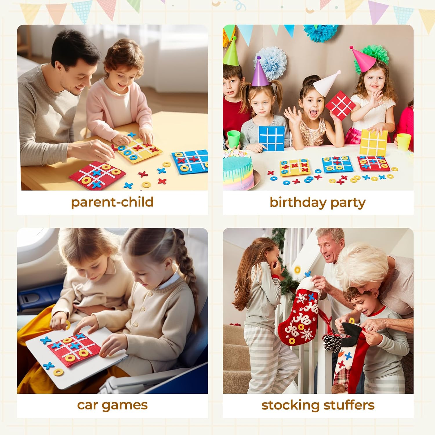 JoyCat Tic Tac Toe Game Set for Kids and Family