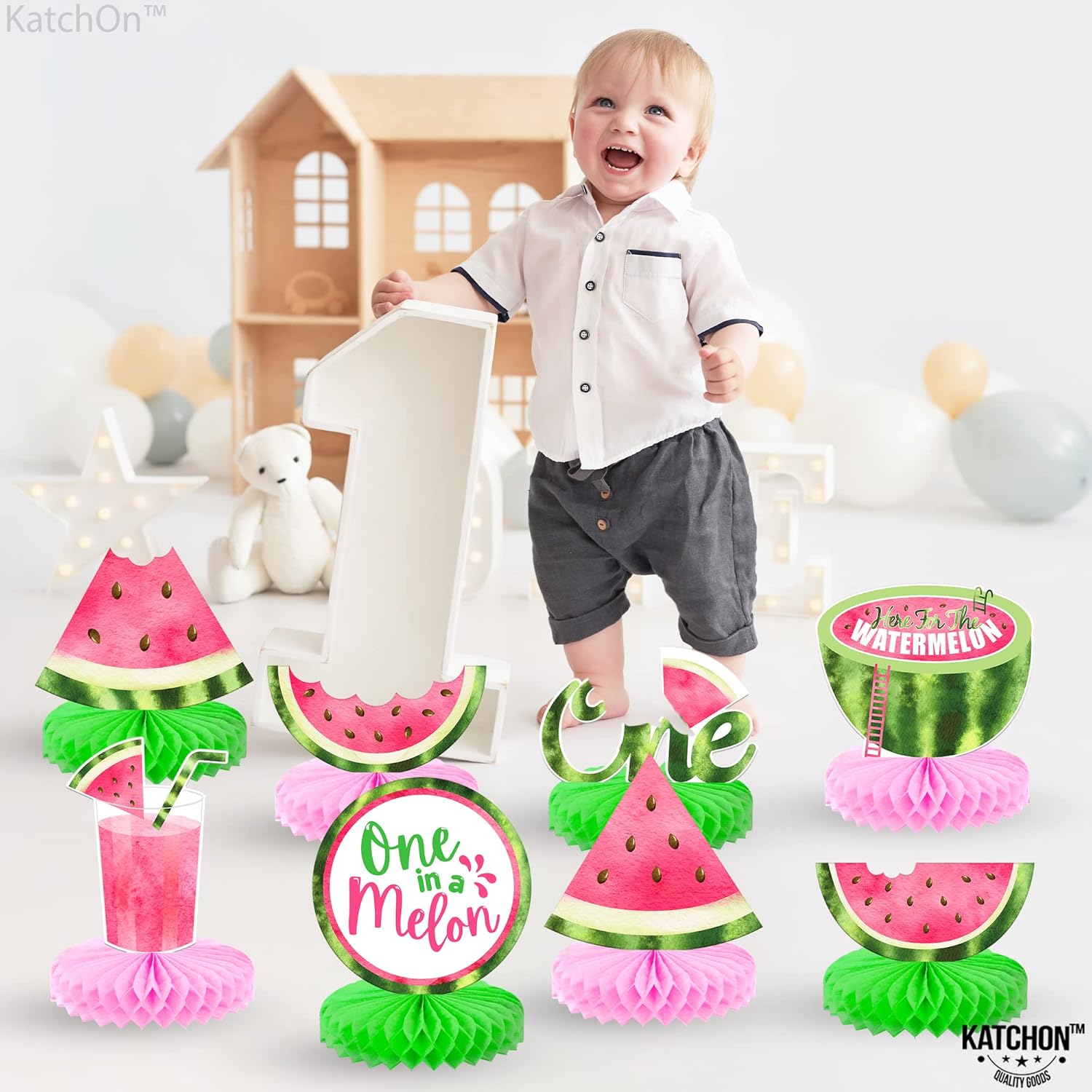 KatchOn One In A Melon Birthday Centerpieces Pack of 8