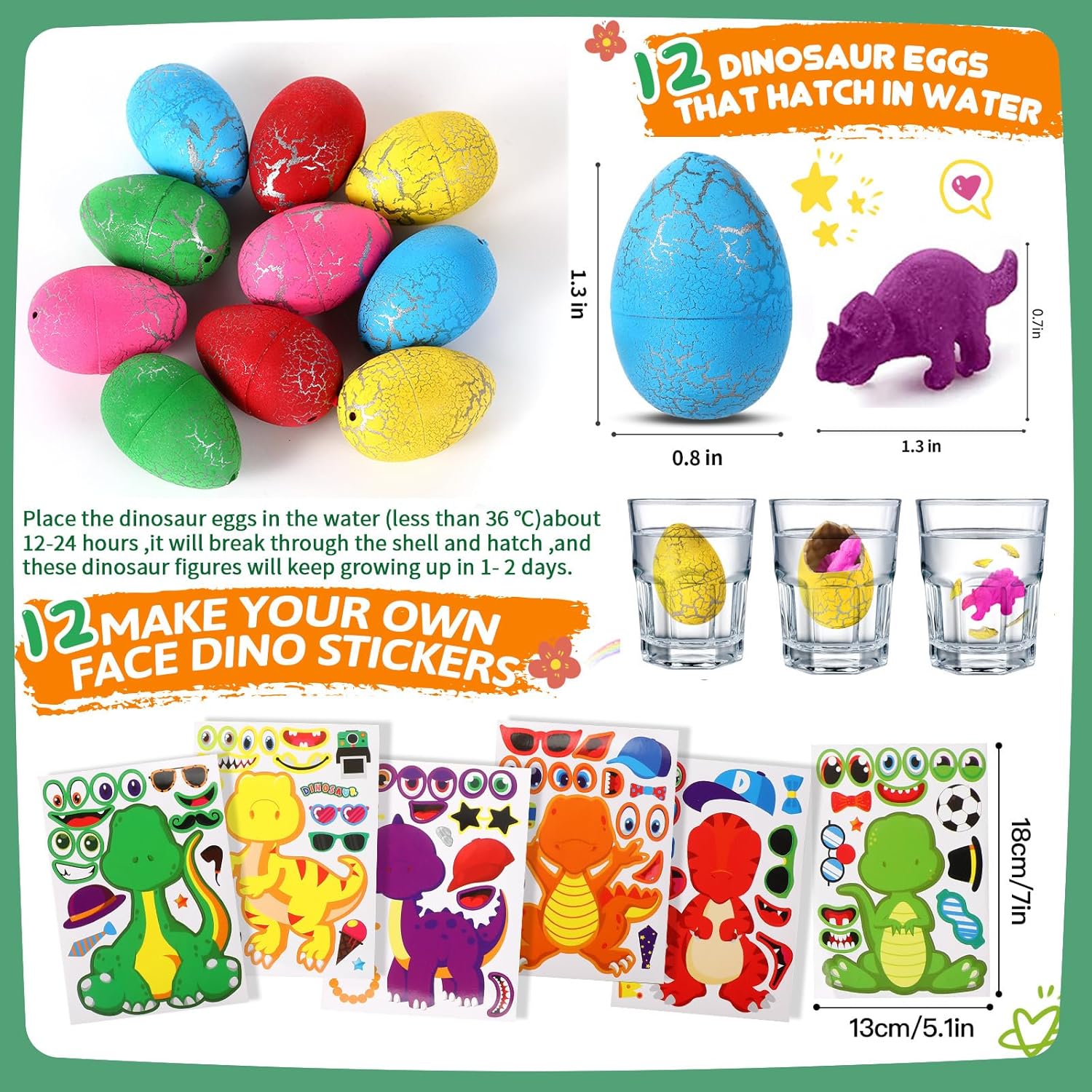 Dinosaur Party Favor Pack for Kids 156pcs
