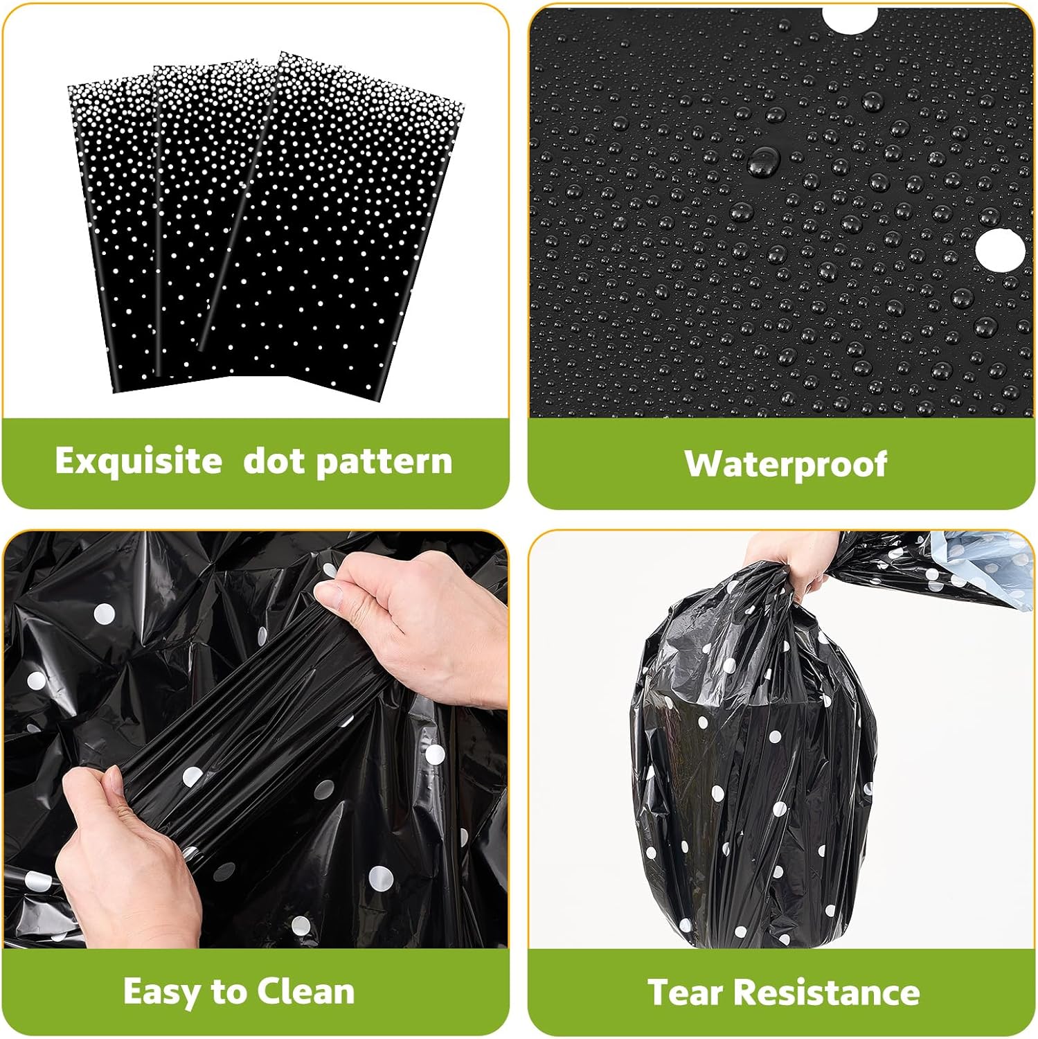 Newwiee 84 Inch Round Dot Tablecloth Set of 3