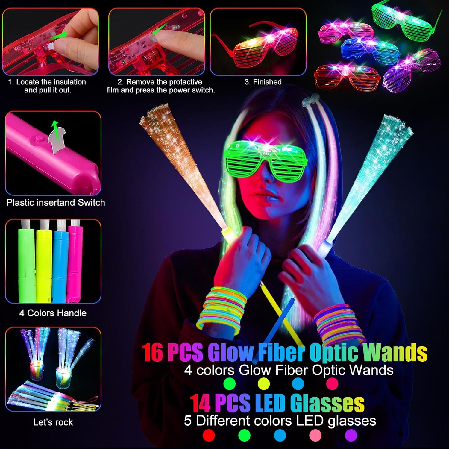 148 PCS Glow in the Dark Party Supplies