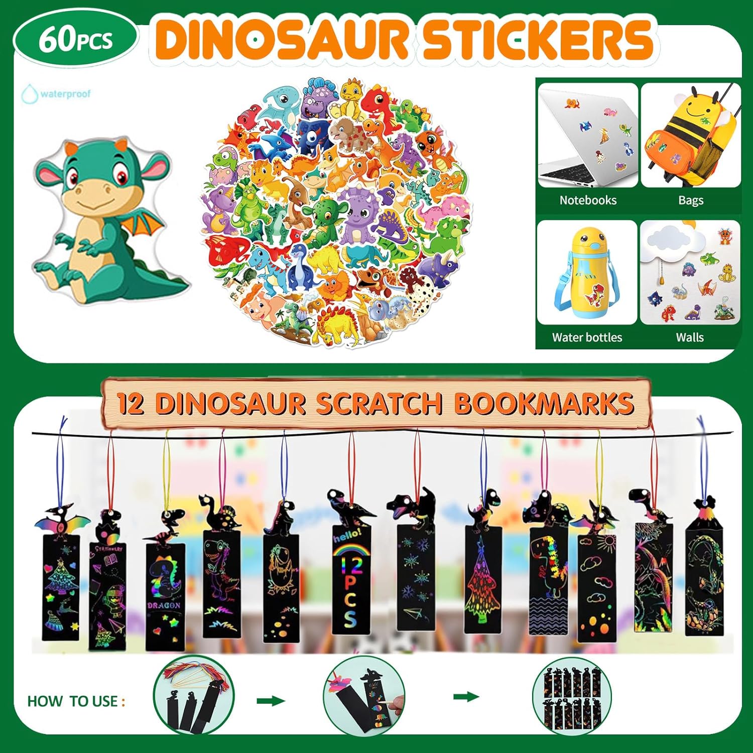 Dinosaur Party Favor Pack for Kids 156pcs