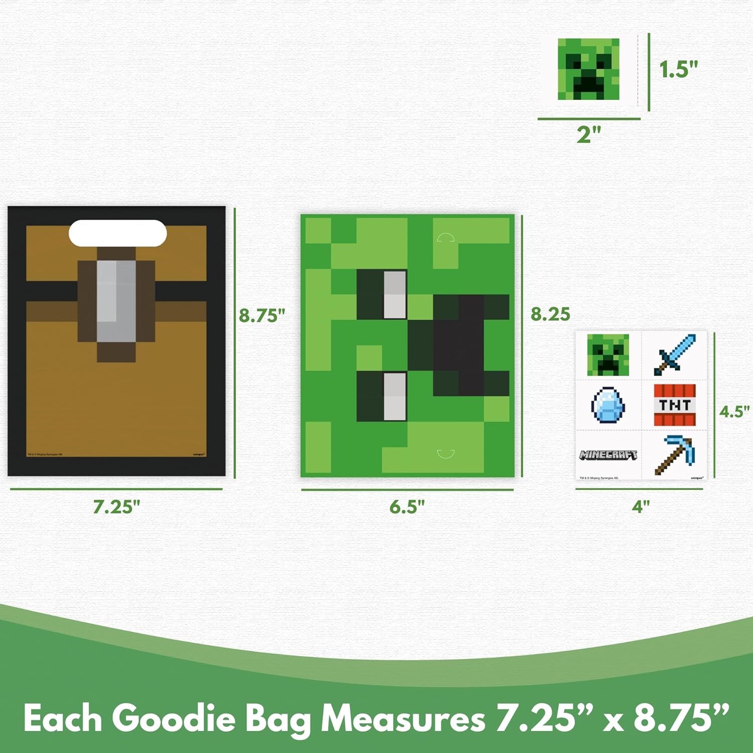 Unique Minecraft Party Favors 16 Guest Bundle