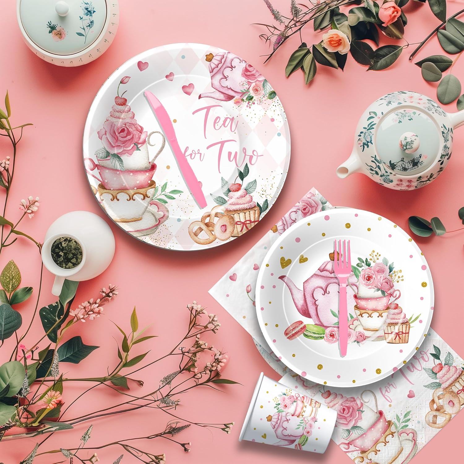 Tea For Two Birthday Decorations Set Serves 24
