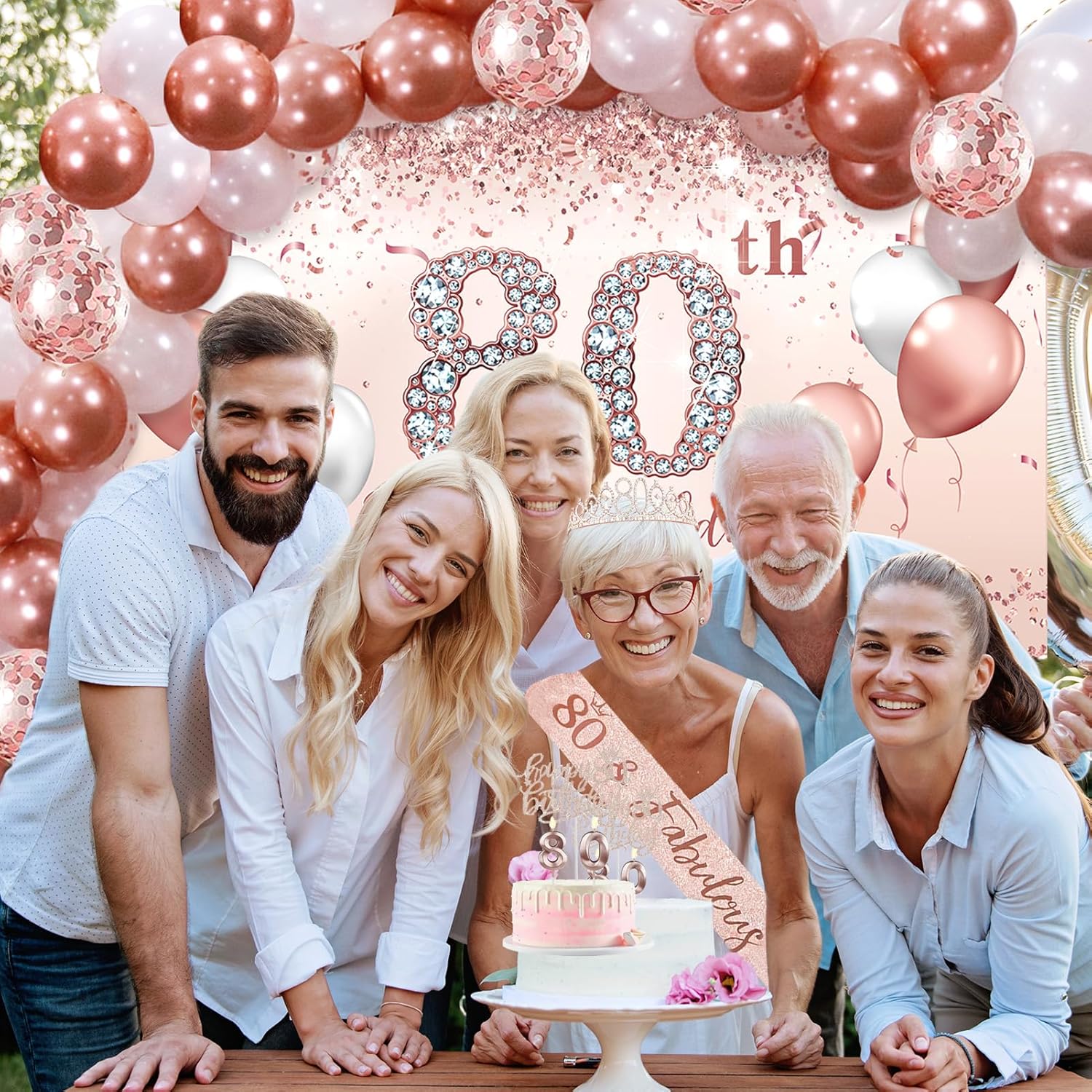 Trgowaul 80th Birthday Decor Balloon Set