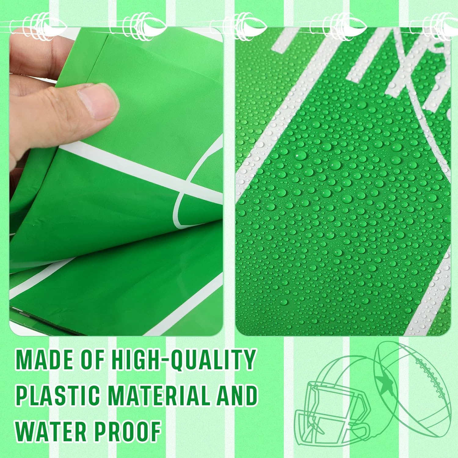 Irenare Football Themed Tablecloths 6 Sheets Set
