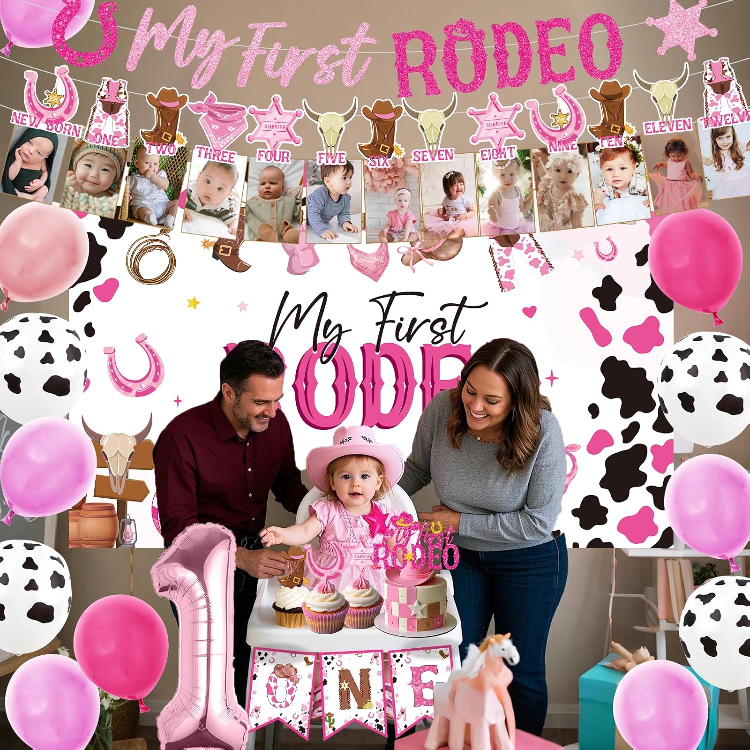 Gameza My First Rodeo Birthday Decorations for Girls