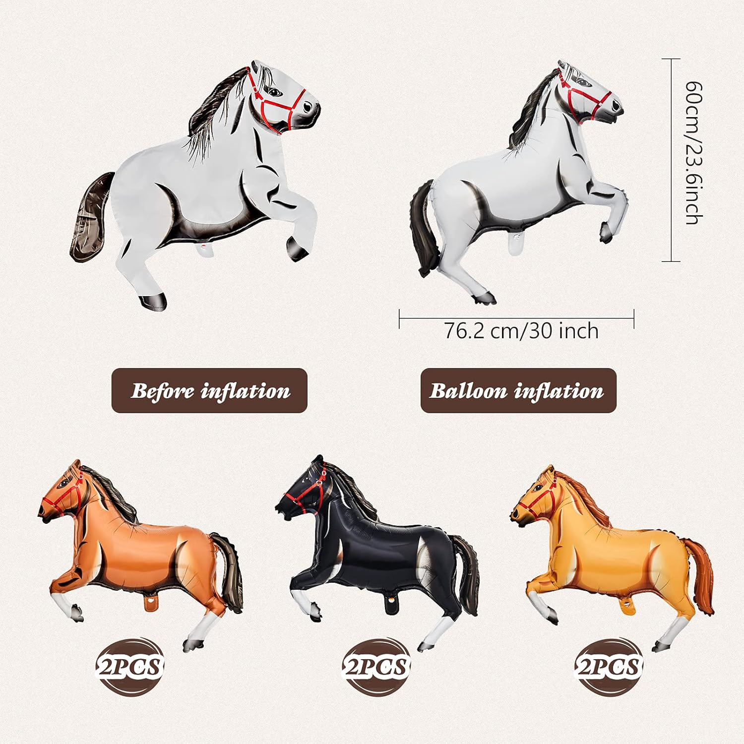 8 Piece 30 Inch Horse Balloon Party Decoration