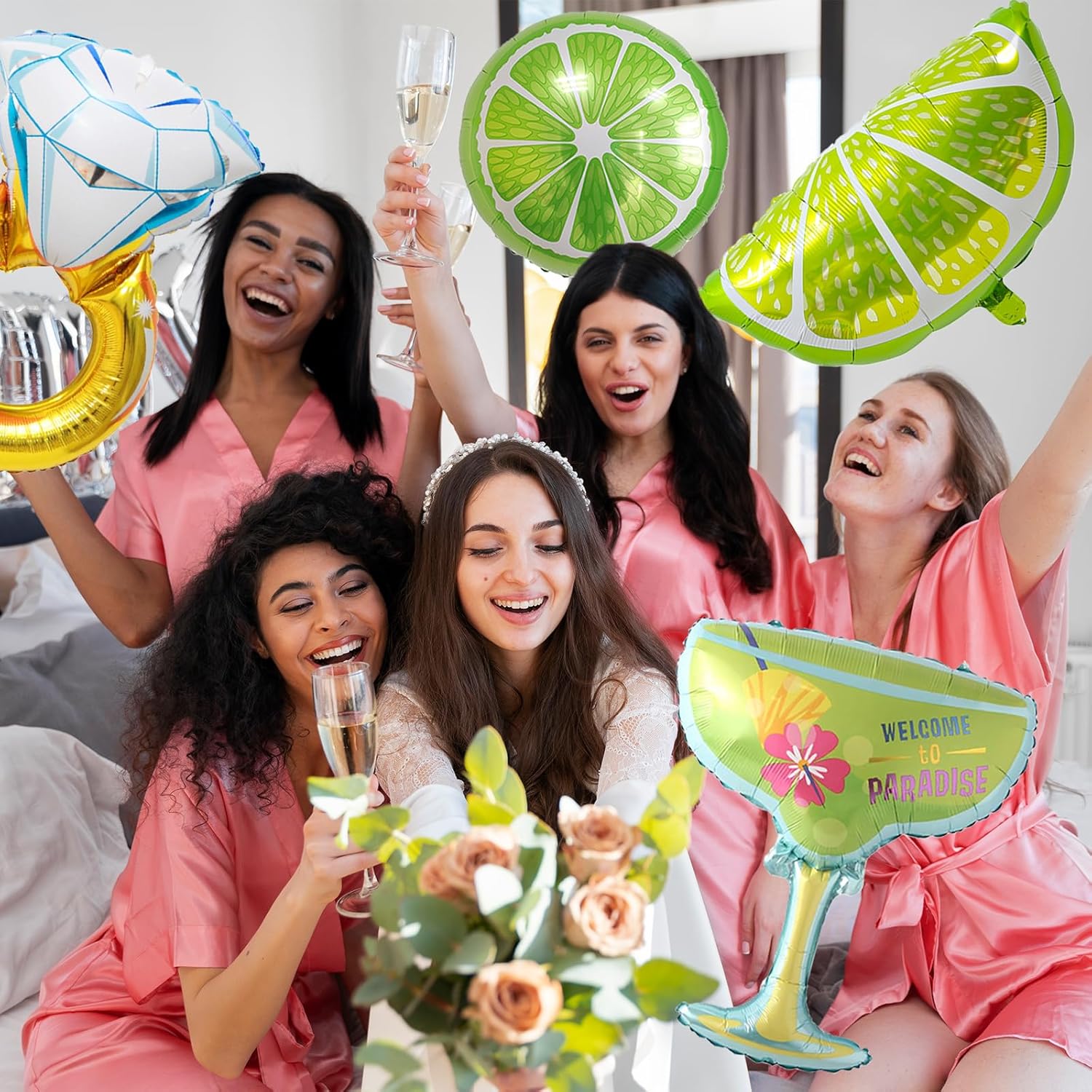 12 Pcs Margarita Matrimony Bachelorette Balloons